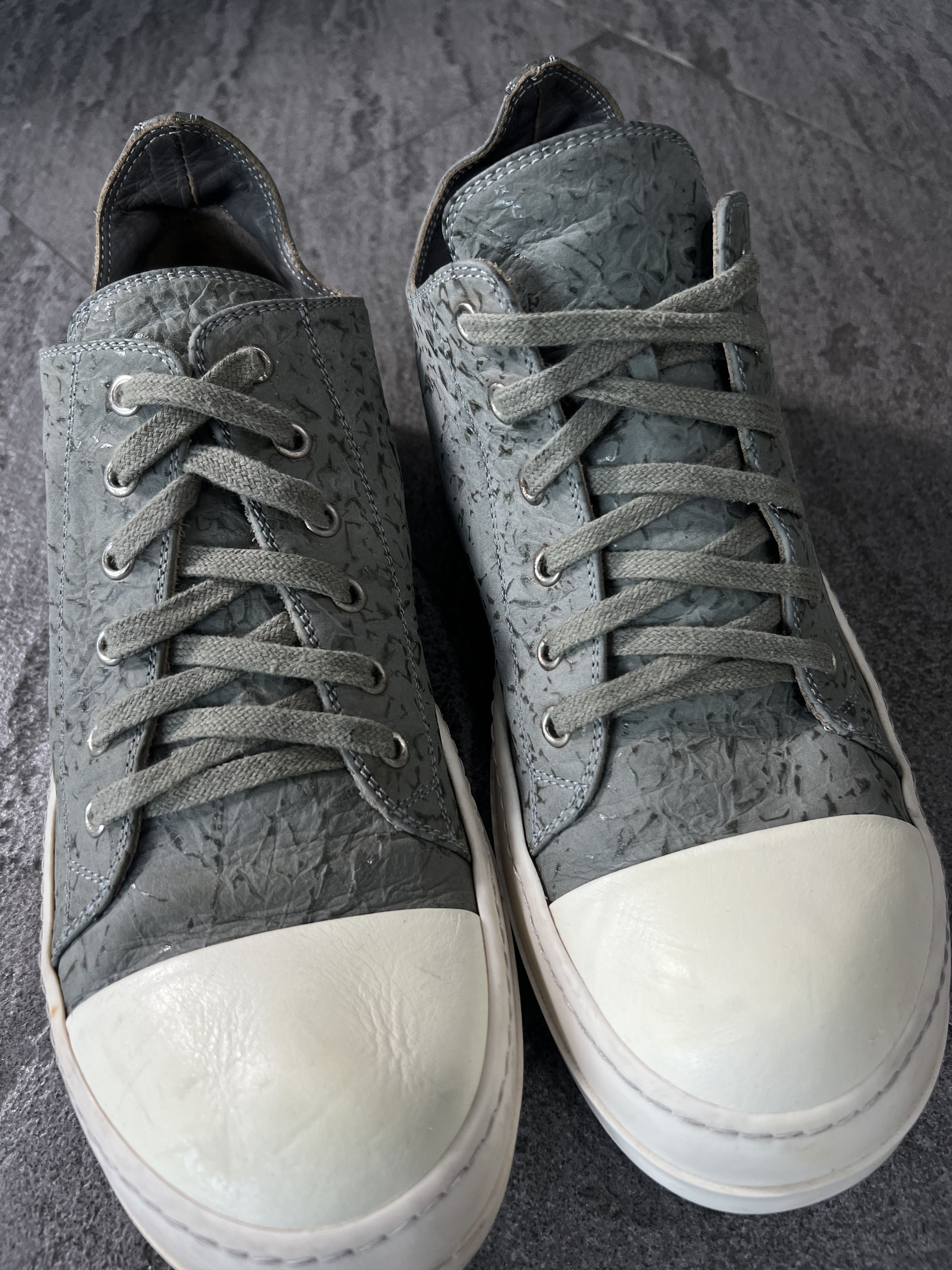 Rick Owens Rick Owens Ramones Low Top Grey Leather Sneakers EU41.5 Size US 8.5 / EU 41-42 - 3 Thumbnail