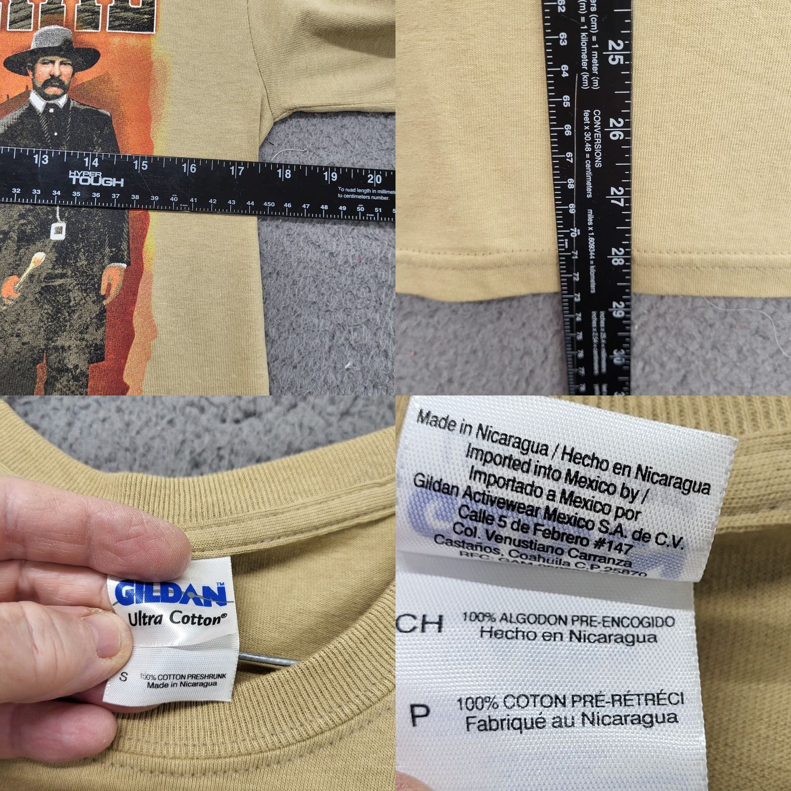Gildan VINTAGE Gildan Tombstone Tshirt Mens Size Small Tan Movie Poster Cowboy Legend Shirt Size US S / EU 44-46 / 1 - 8 Thumbnail