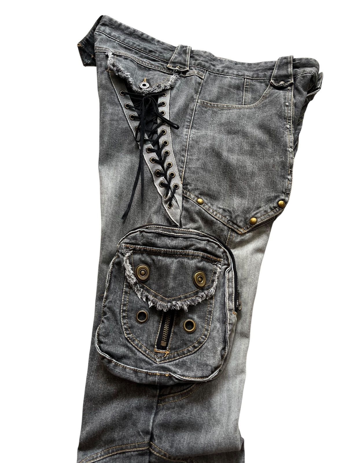 If Six Was Nine × Japanese Brand × Le Grande Bleu (L.G.B.) In the attic pocket zip distressed flared denim pants Size US 32 / EU 48 - 3 Thumbnail