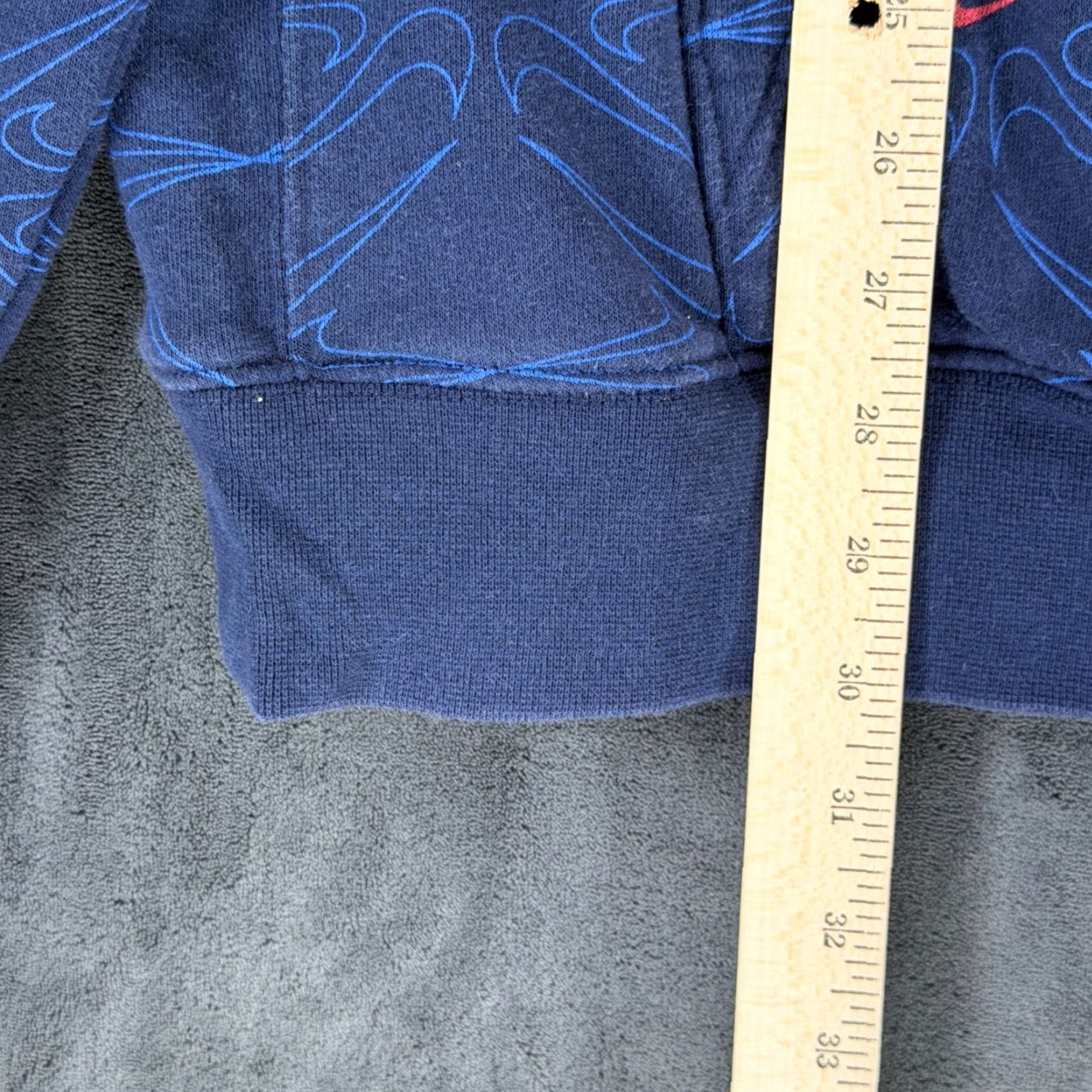 Nike Nike Mens XL Tall Navy Blue All Over Print Swoosh Fleece Hoodie DM7930-451 Size US XL / EU 56 / 4 - 6 Thumbnail