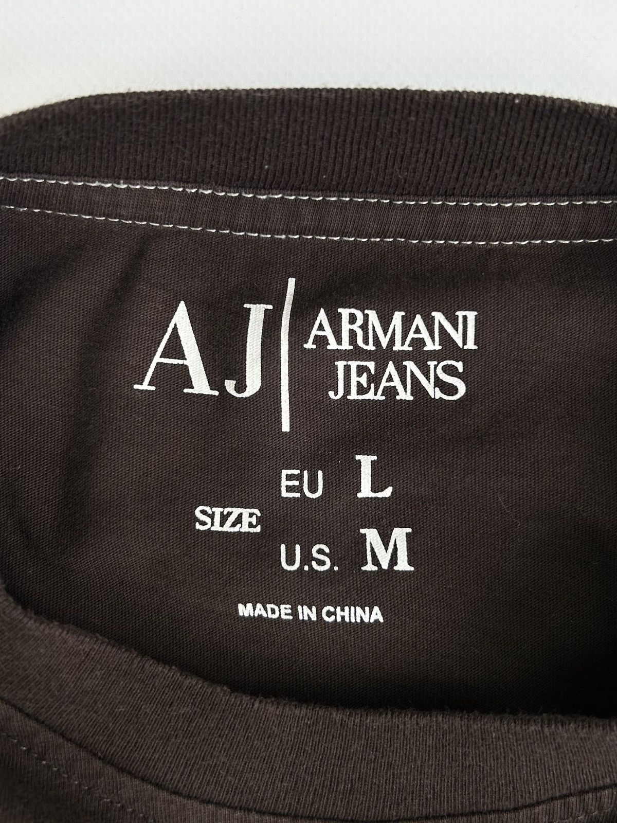 Armani × Vintage Vintage Armani Jeans Long Sleeve Shirt Brown Y2k Rare Size US L / EU 52-54 / 3 - 9 Thumbnail