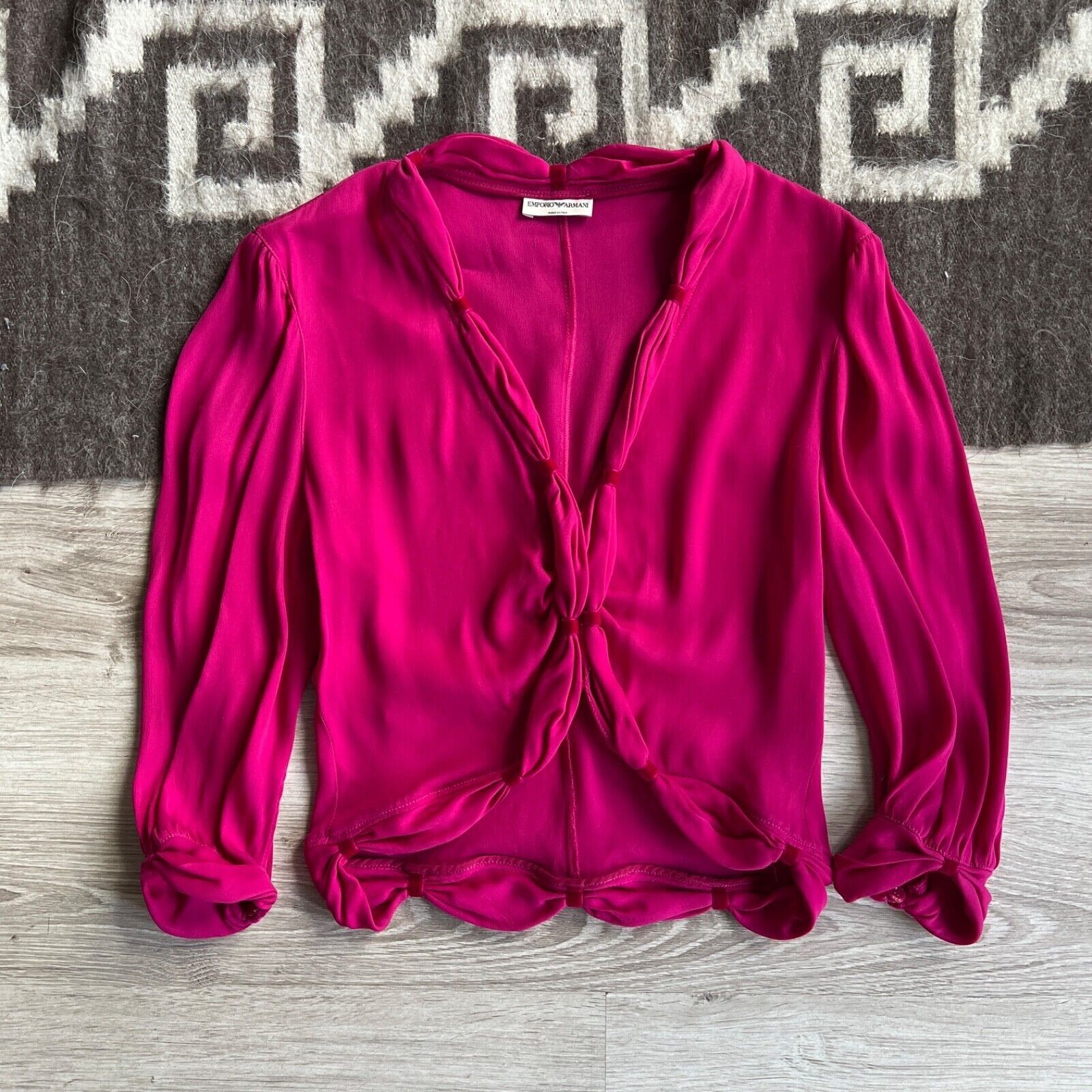 Emporio Armani Emporio Armani Nylon Silk Pink Top Shirt 8680AC Size M / US 6-8 / IT 42-44 - 1 Thumbnail