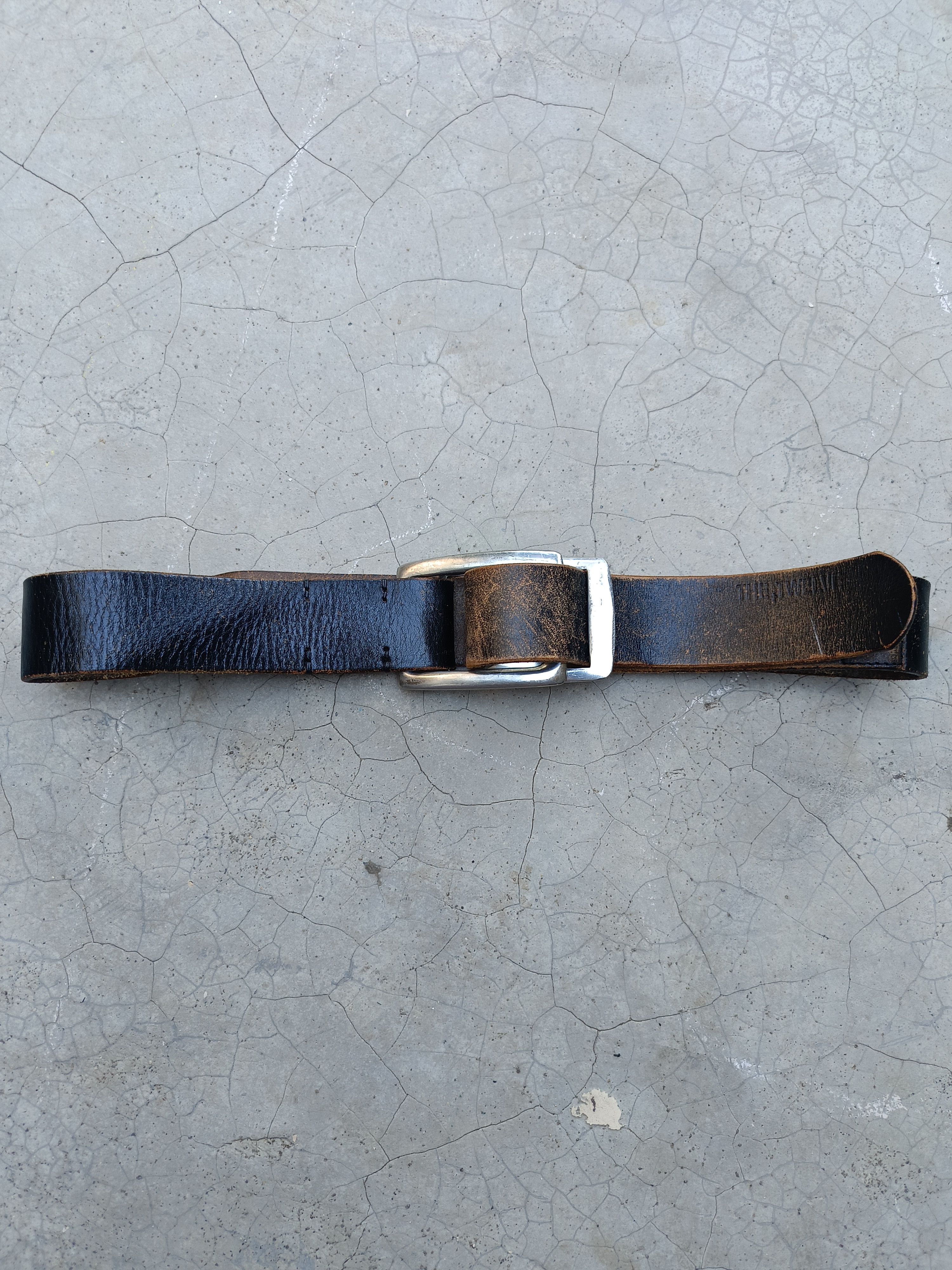Japanese Brand RARE🔥 THE TWELVE DOUBLE BUCKLE VINTAGE LEATHER BELT Size ONE SIZE - 2 Thumbnail