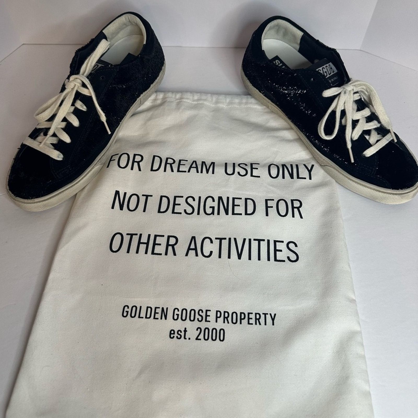 Golden Goose authentic Super Star Sneakers EU 38 US 8 black suede star Size US 8 / IT 38 - 12 Thumbnail