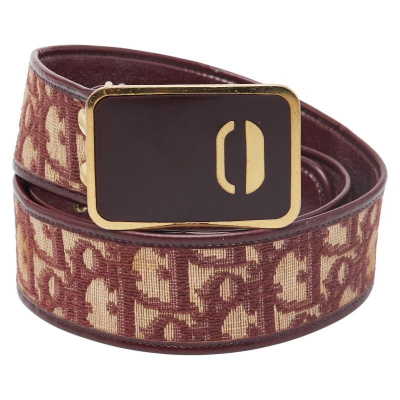 Dior Dior Trotter Canvas Leather Belt Canvas Belt DUTY FREE  display picture 3