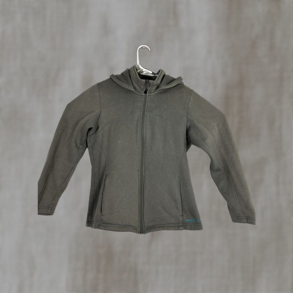 Merrell Merrell Womens Small Gray Full Zip Hooded Sweater Cotton Polyester Mens? Size S / US 4 / IT 40 - 1 Thumbnail
