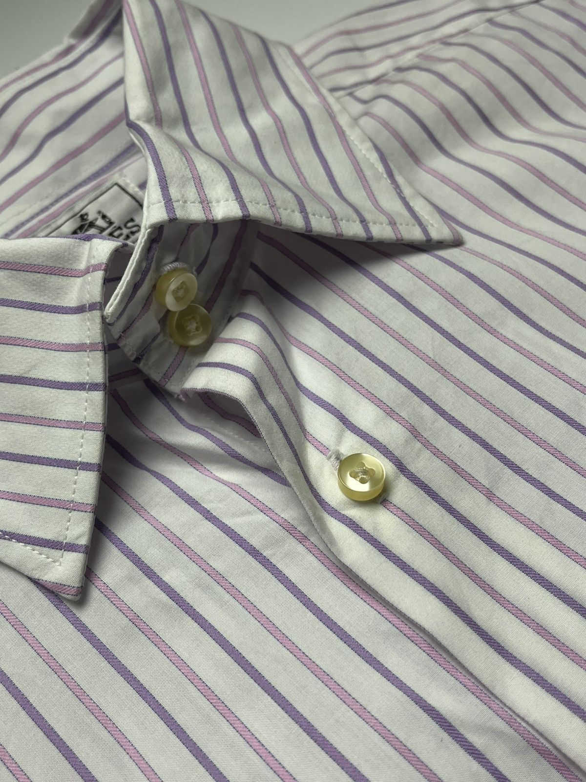 Hermes Hermès Short Striped Sleeve Button Down Shirt Size US M / EU 48-50 / 2 - 6 Thumbnail