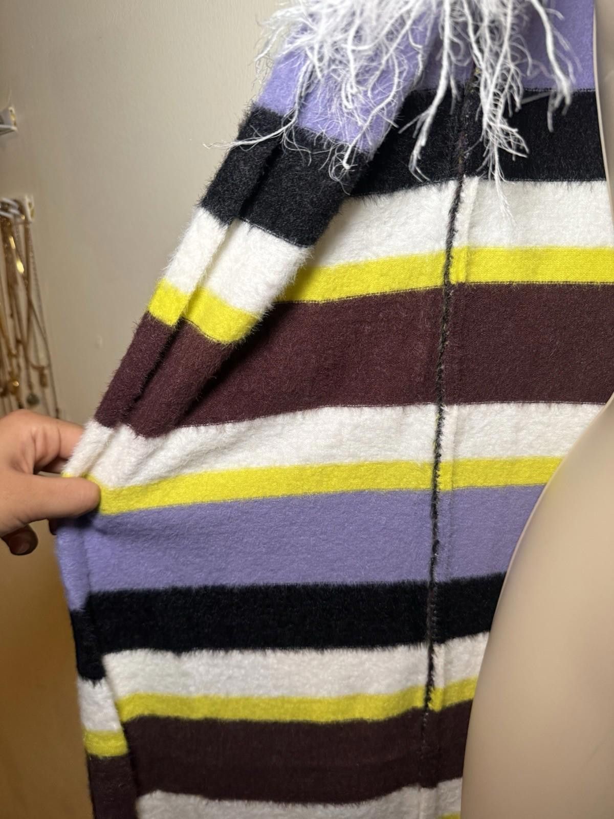 Other Annorlunda faux fur edged stripe cardigan RPR £90 New UK 8 Size S / US 4 / IT 40 - 5 Thumbnail