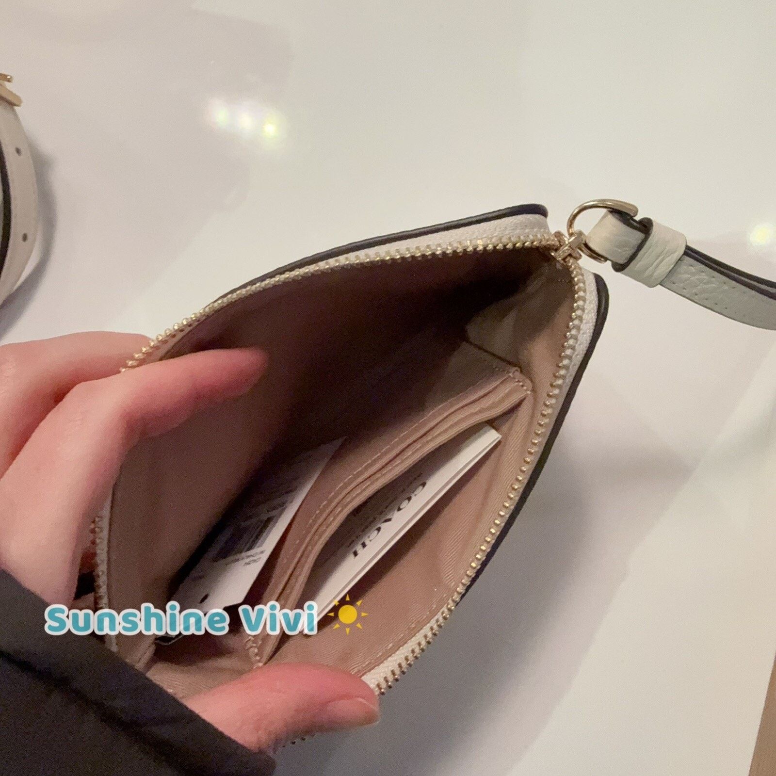 Coach NWT Coach Pebbled Leather Corner Zip Wristlet Sketch CAQ54 Size ONE SIZE - 11 Thumbnail