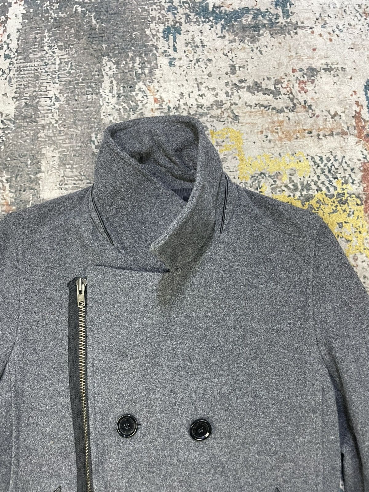 291295=Homme 291295 Wool Double Collar Jacket Size US S / EU 44-46 / 1 - 5 Thumbnail