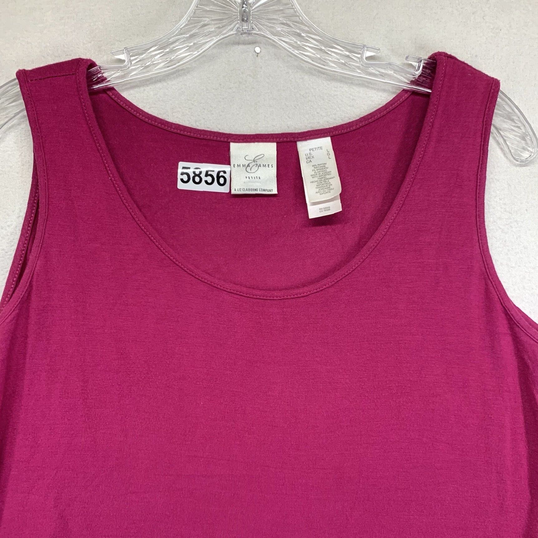 Vintage VINTAGE Emma James Women's Tank Top Large Pink Sleeveless Summer Beach Casual Lightweight Rayon Spandex Size L / US 10 / IT 46 - 3 Thumbnail
