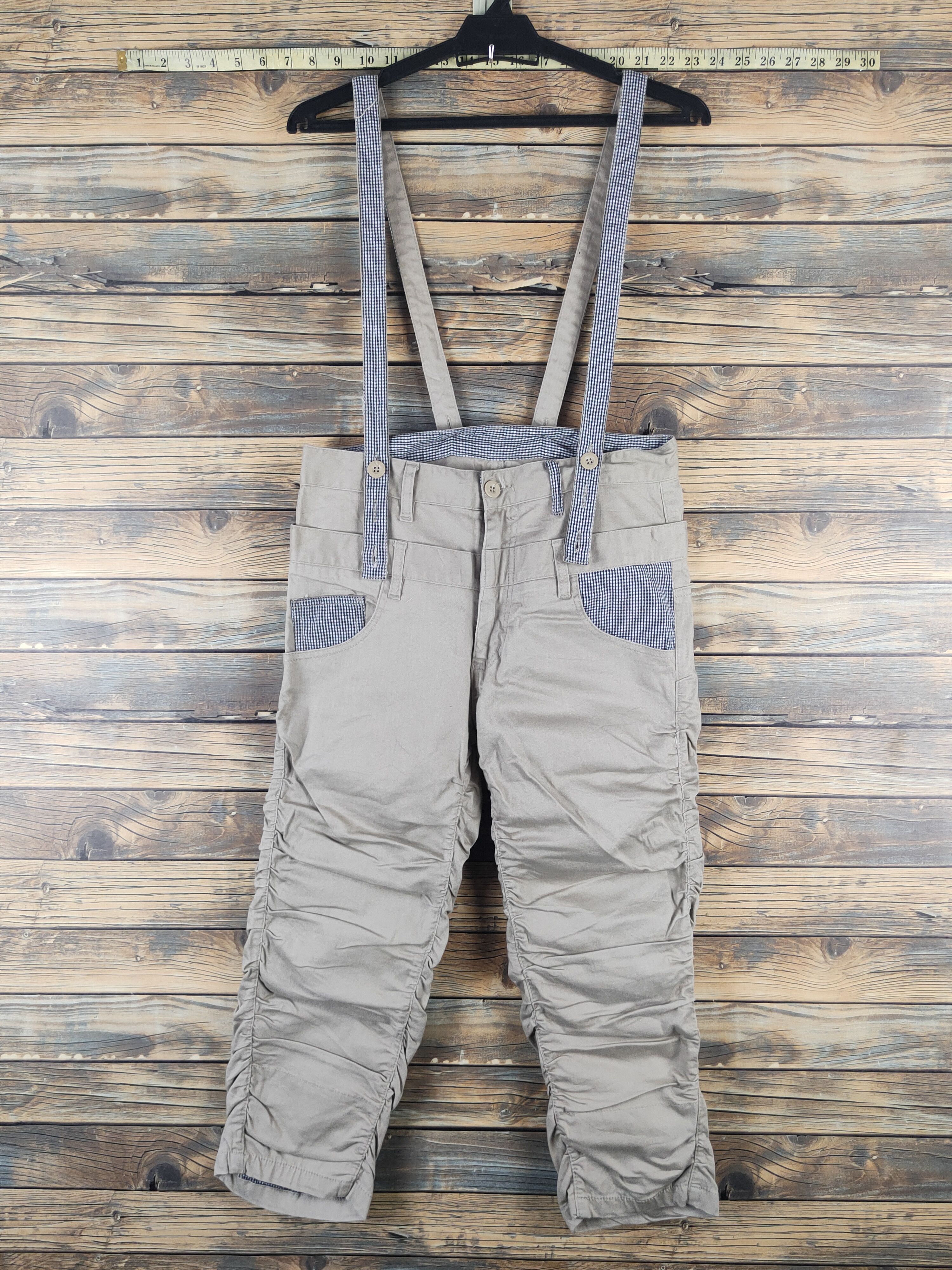 Japanese Brand × Vintage DL Japanese Brand Beige Suspender Pants #1085 Size 30" / US 8 / IT 44 - 1 Thumbnail