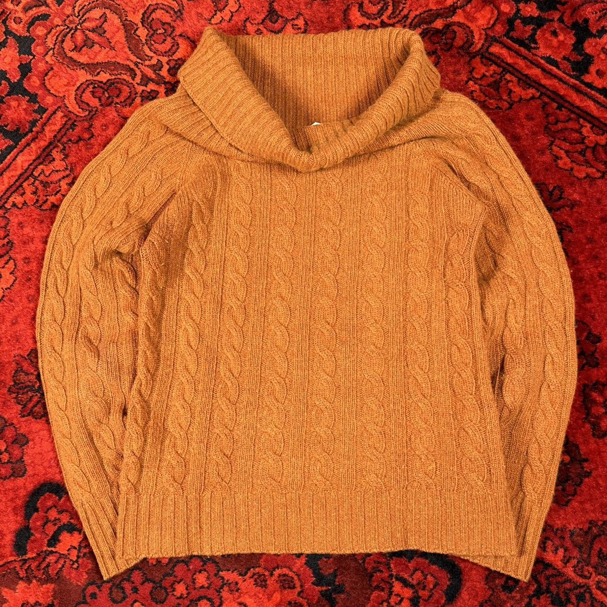 Max Mara Max Mara Orange Wool Cashmere Ribbed Turtleneck Knit Sweater Size S / US 4 / IT 40 - 3 Thumbnail