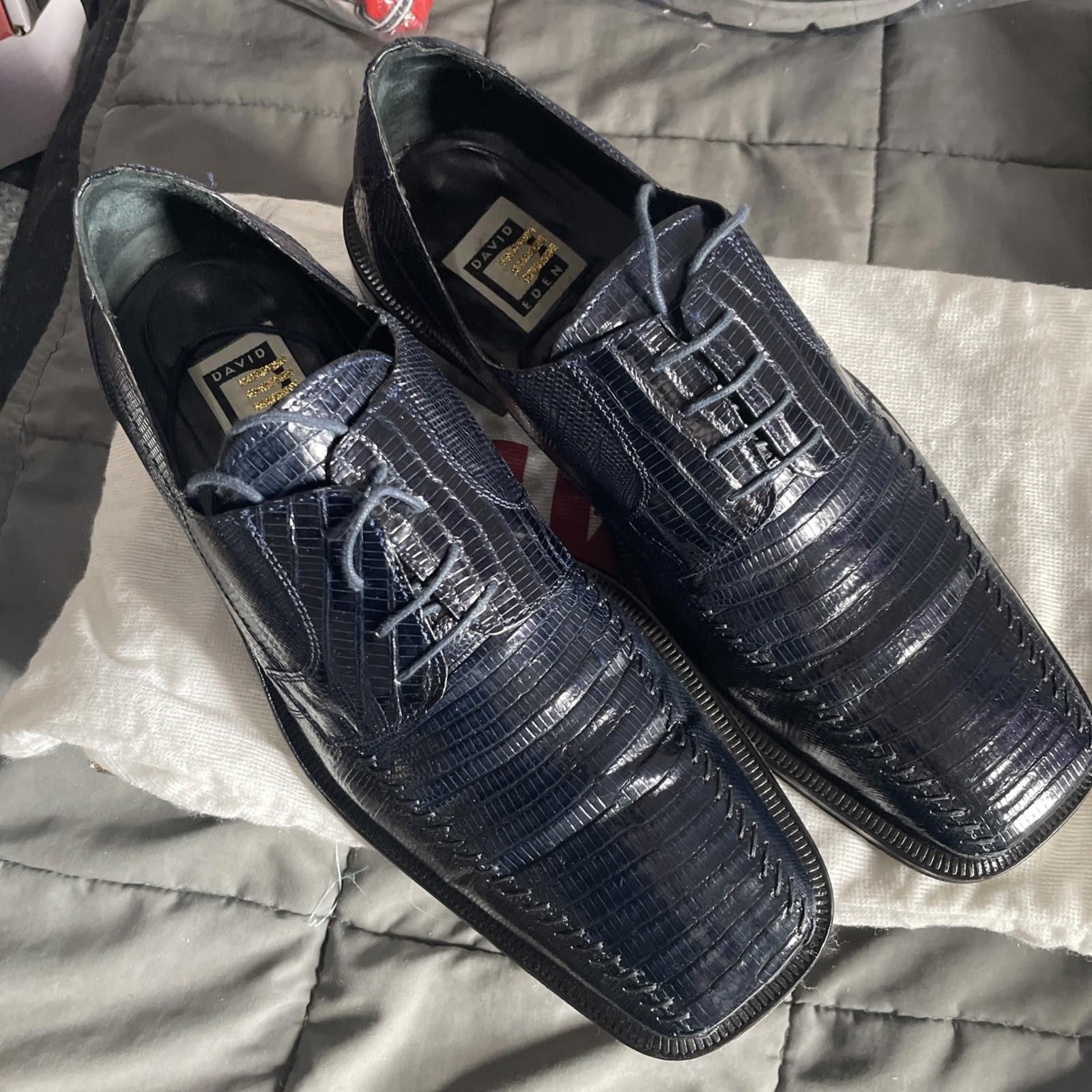 David Eden David Eden Leonard Crocodile / Teju Lizard Blue Size 11 Men Size US 10 / EU 43 - 1 Thumbnail