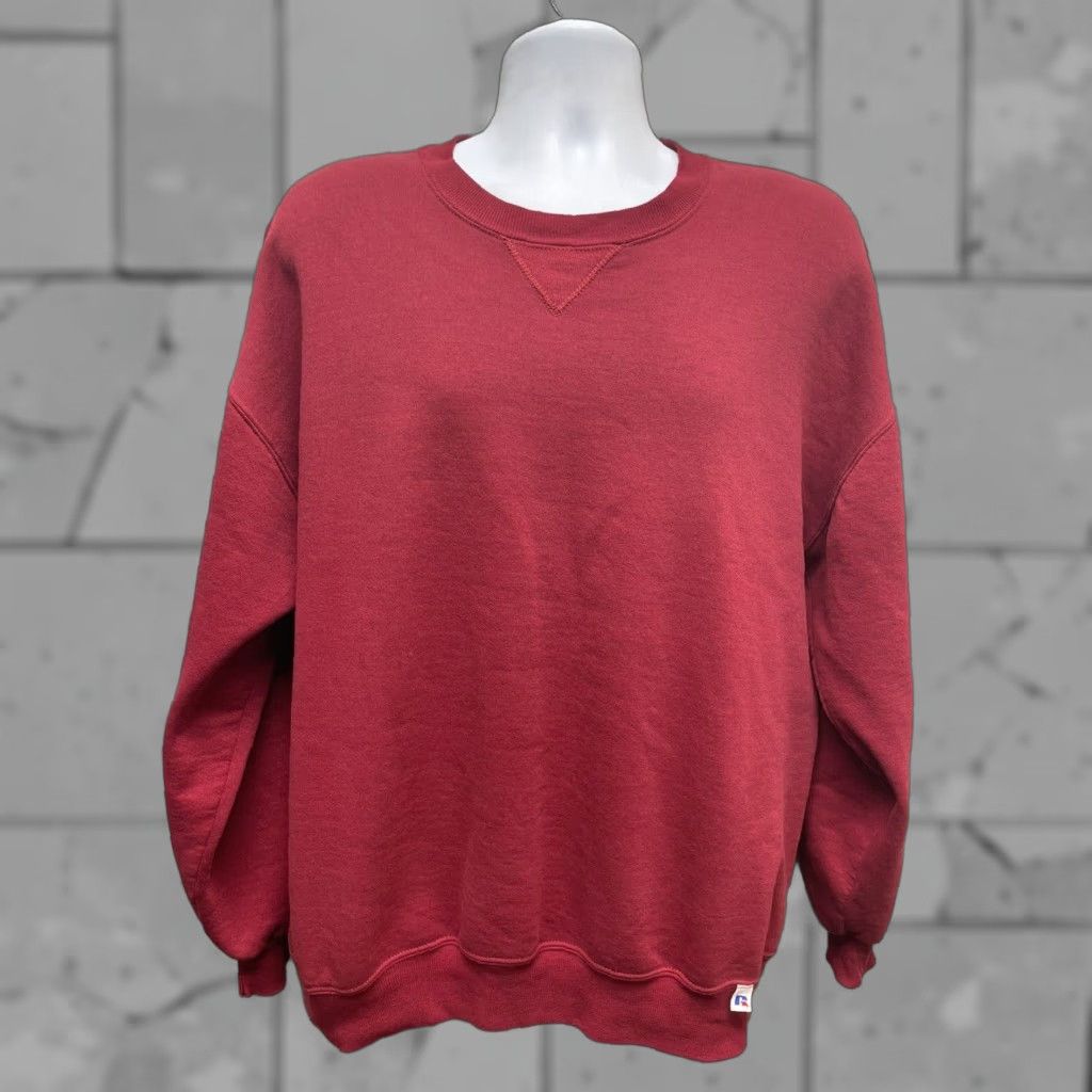 Russell Athletic Vintage 1990s Russell Athletic Burgundy 50/50 Made in USA Mens Large Sweatshirt Size US XL / EU 56 / 4 - 1 Thumbnail