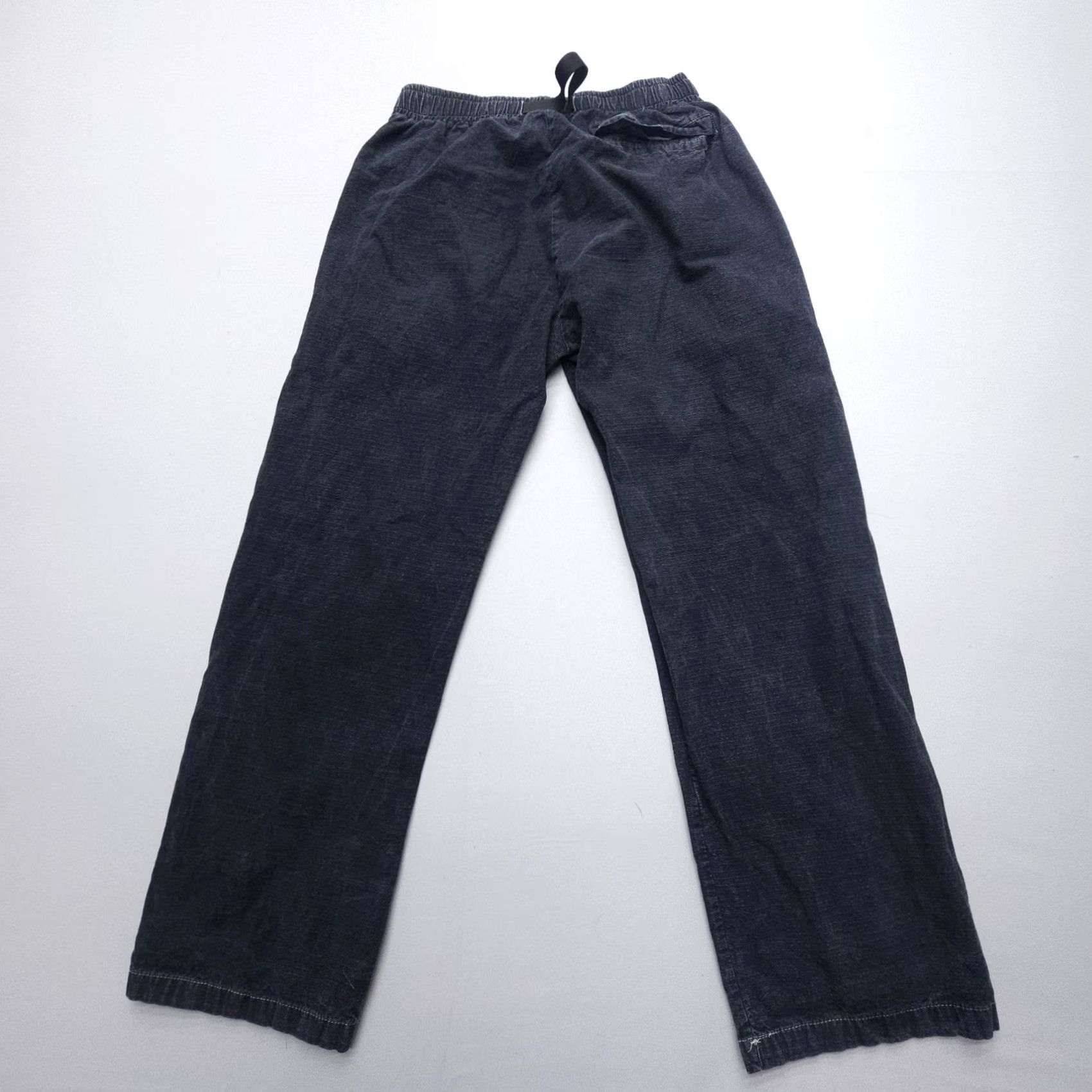 Vintage Krooked Pants Belted Elastic Waist Mens Small Chino Straight Black Cotton Mid Rise Regular 26in Inseam USA Logo Size US 29 - 2 Thumbnail
