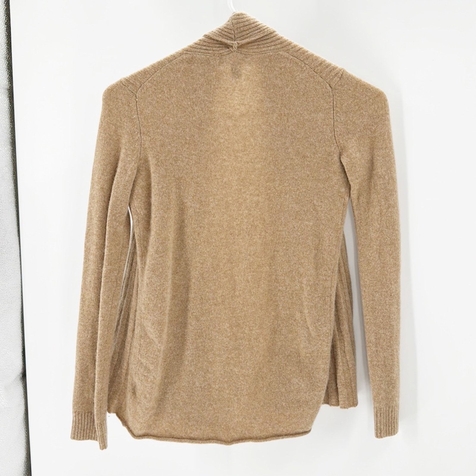 Other Charter Club Cashmere Ribbed Draped Tan Cardigan Sweater Size XS / US 0-2 / IT 36-38 - 2 Thumbnail