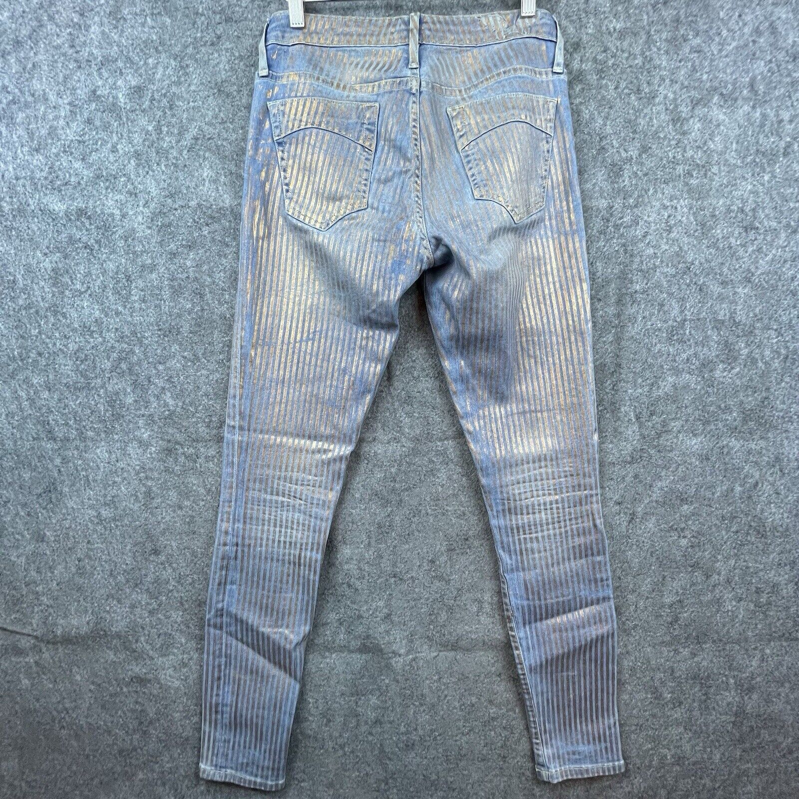 Robins Jeans Robins Jean Womens 27 Gold Foil Jane Metallic Angel Wings Size 27" / US 4 / IT 40 - 2 Thumbnail