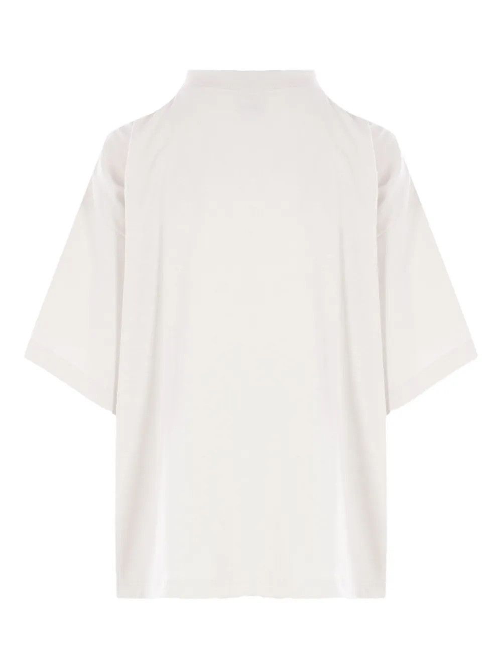 Balenciaga o1bcso1str0326 Nano BB Cropped T-Shirt in White Size S / US 4 / IT 40 - 2 Thumbnail