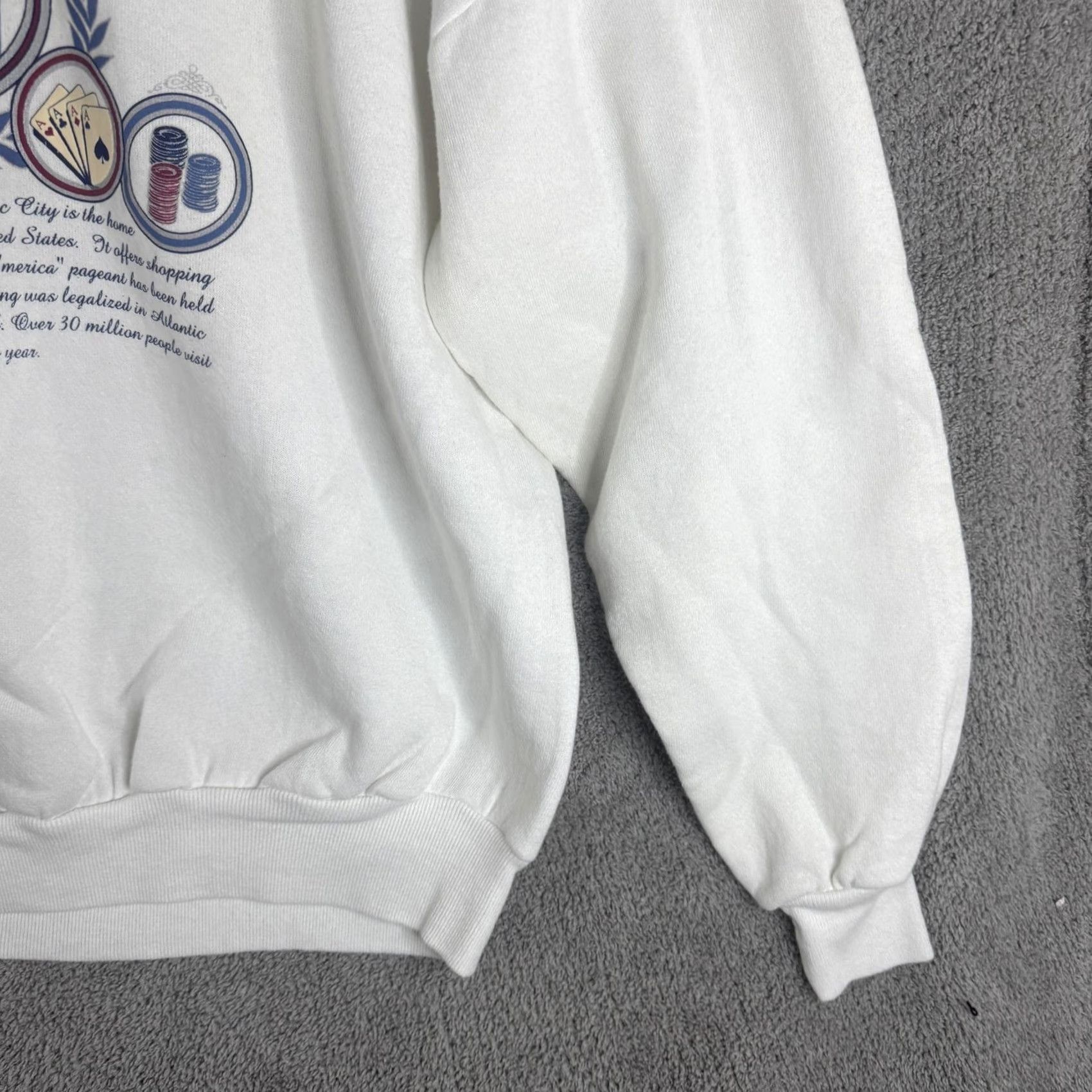 Jerzees VINTAGE Jerzees Sweatshirt Mens XL White Atlantic City New Jersey USA 90s Size US XL / EU 56 / 4 - 3 Thumbnail