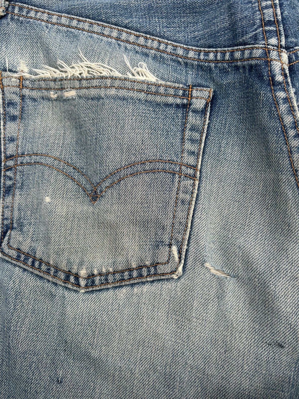 Kapital Thrashed Vintage Levis big E Selvedge Denim Jeans Size US 30 / EU 46 - 16 Thumbnail
