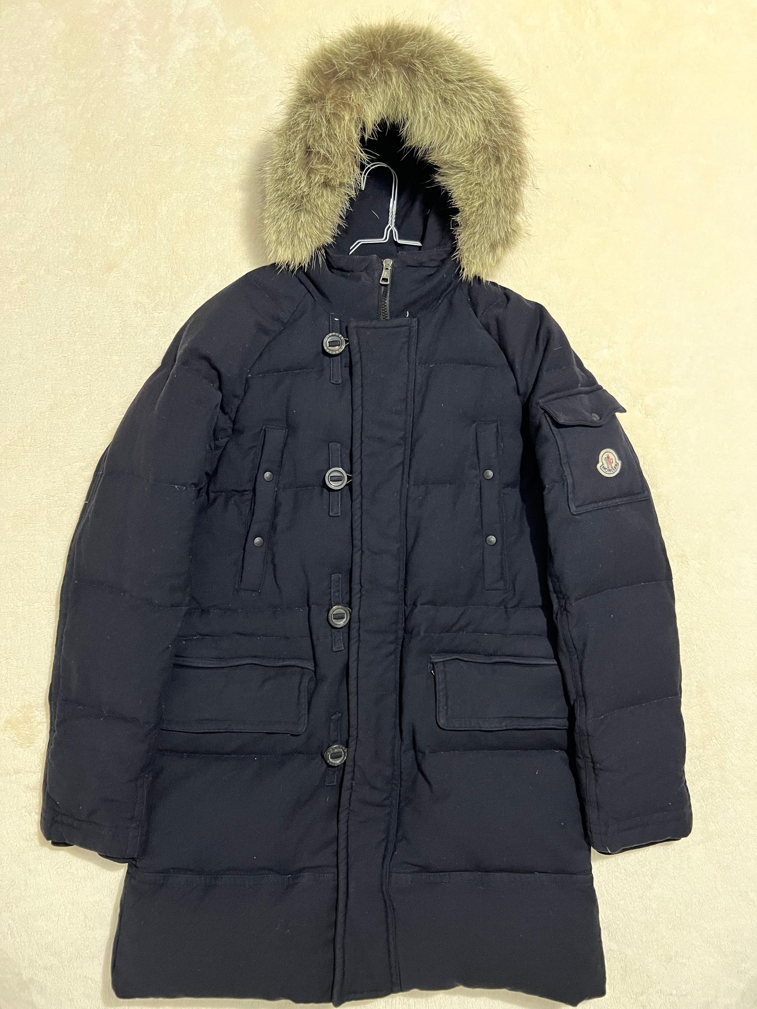 Moncler Moncler Long Wool Parka Navy Size US XL / EU 56 / 4 - 3 Thumbnail