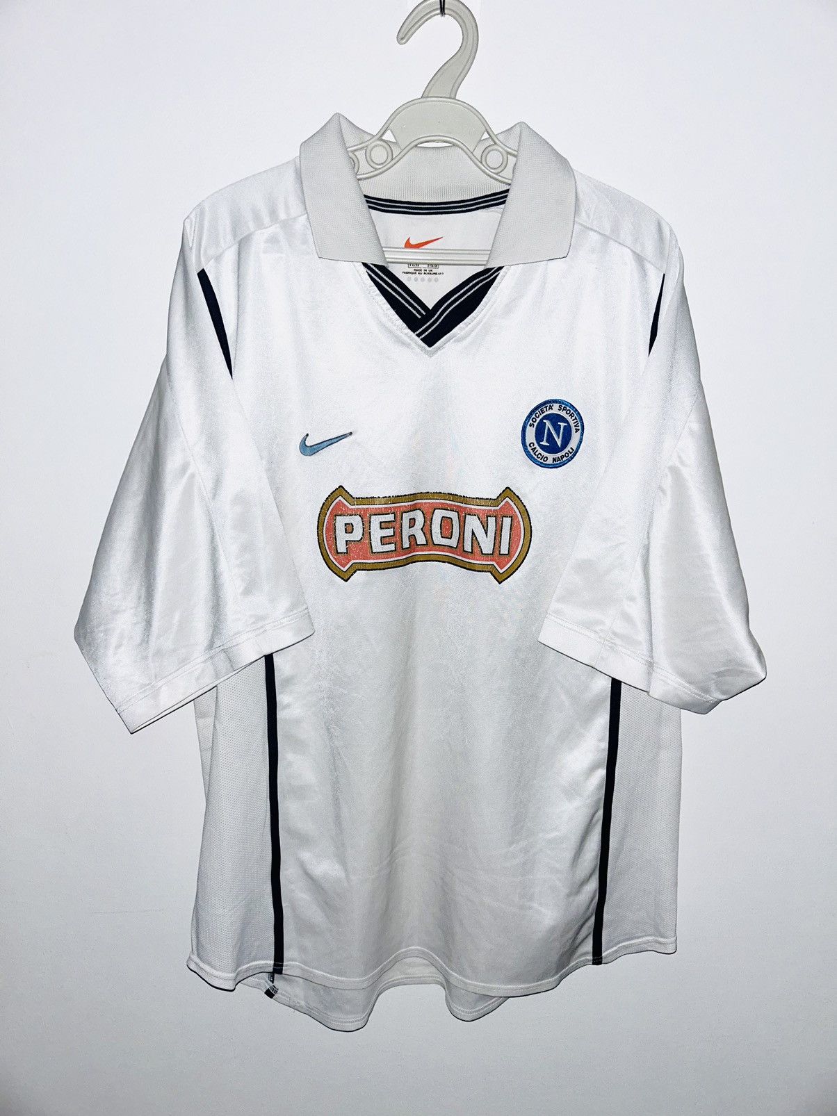 image of Nike x Soccer Jersey Napoli 1999/00 Away Jersey in White, Men's (Size Large)