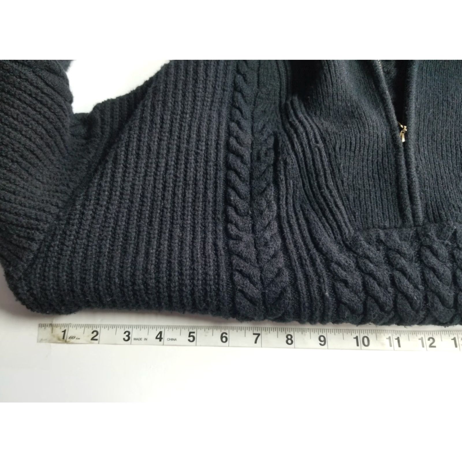 Nili Lotan Nili Lotan x Target Women’s Quarter Zip Cable Knit Pullover Sweater Black Size M Size M / US 6-8 / IT 42-44 - 3 Thumbnail