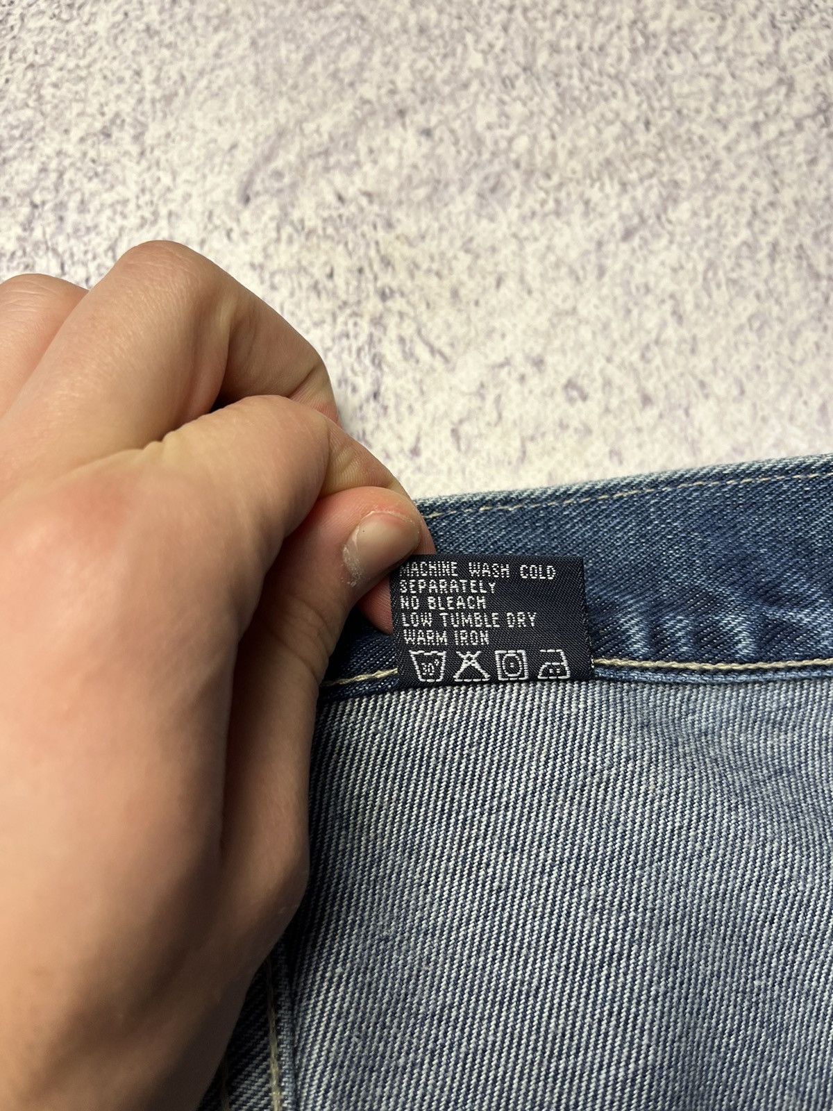 Japanese Brand Vintage Blue Embroidery Baggy Winged Jeans Y2K Size US 32 / EU 48 - 25 Thumbnail