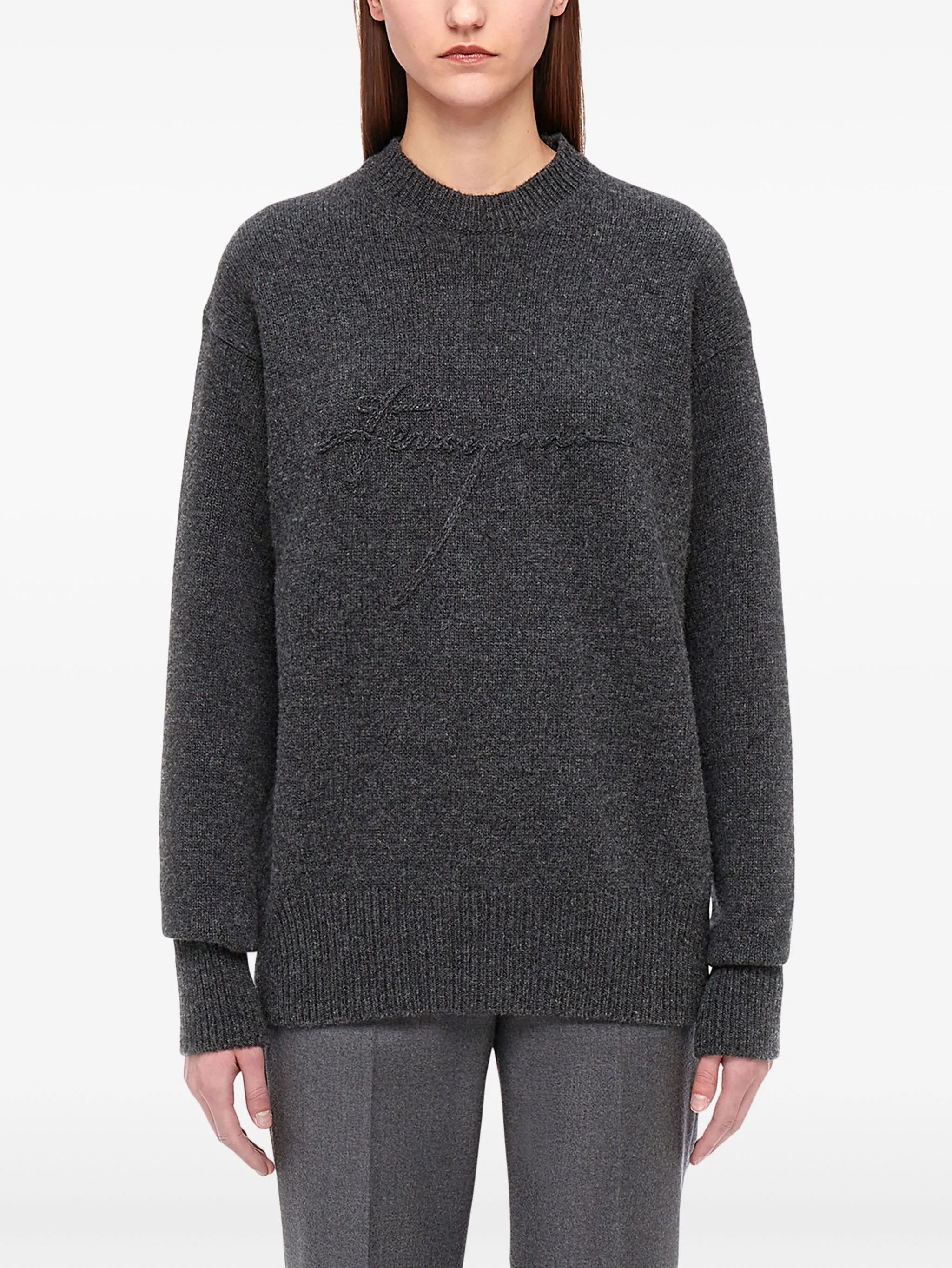 Salvatore Ferragamo o1s1rm0526 Virgin Wool Sweater in Grey Size S / US 4 / IT 40 - 3 Thumbnail