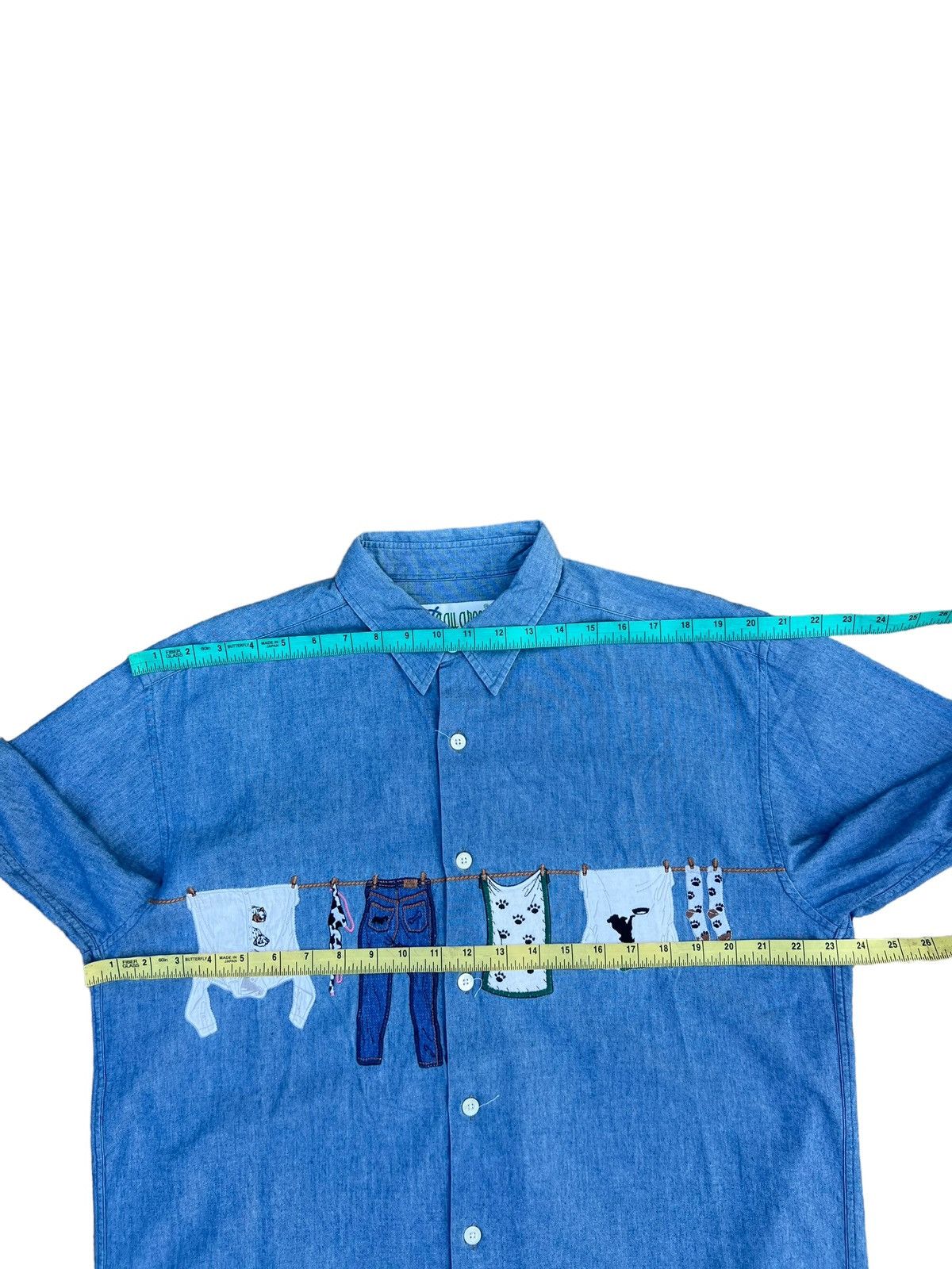 Vintage Vintage 90s Mise Au Green Drying Laundry Chambray Shirt Size US L / EU 52-54 / 3 - 3 Thumbnail