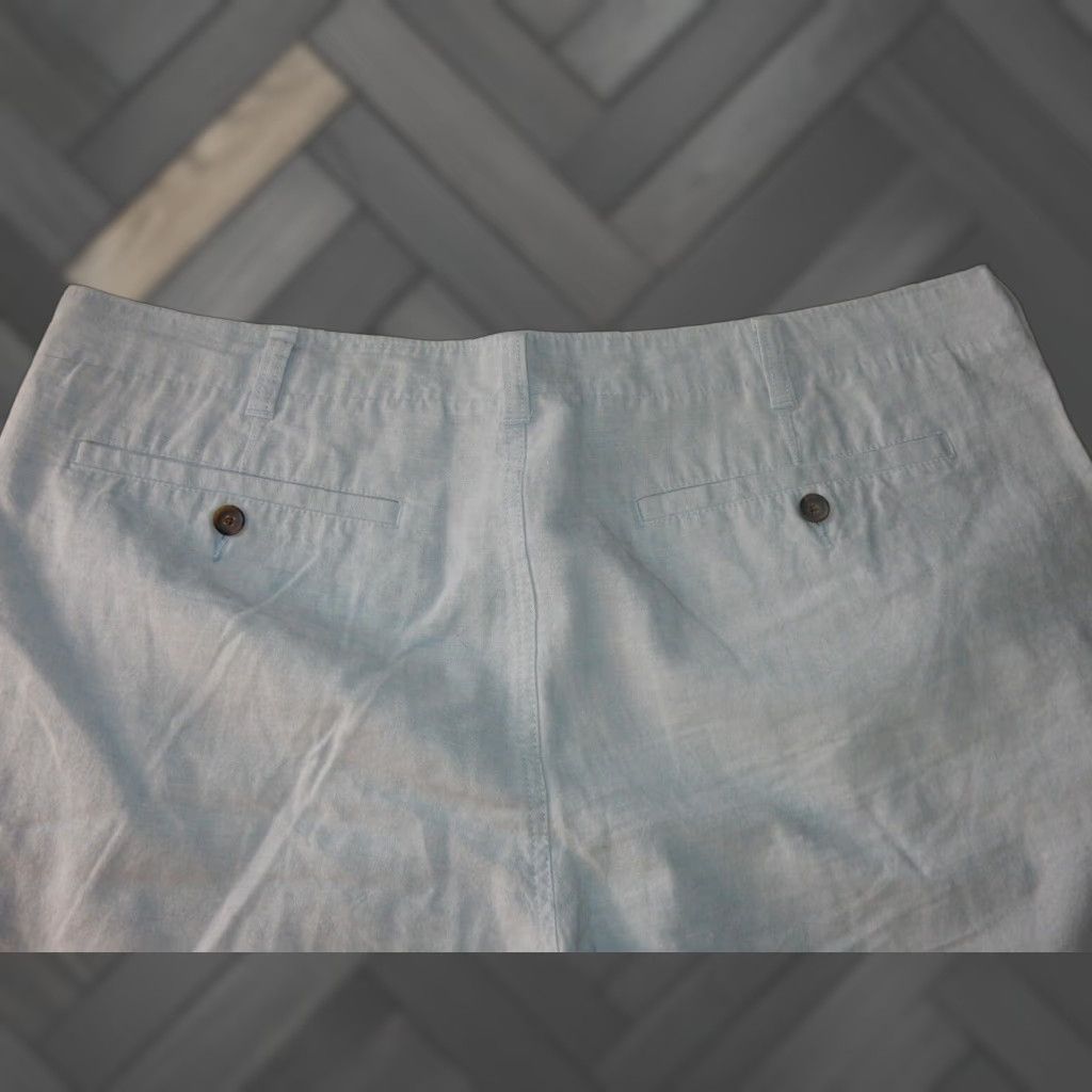 J.Crew VINTAGE J.CREW Men's Linen Blend Chino Shorts Size 38 Blue 55% Linen 45% Cotton Summer Size US 38 / EU 54 - 1 Thumbnail