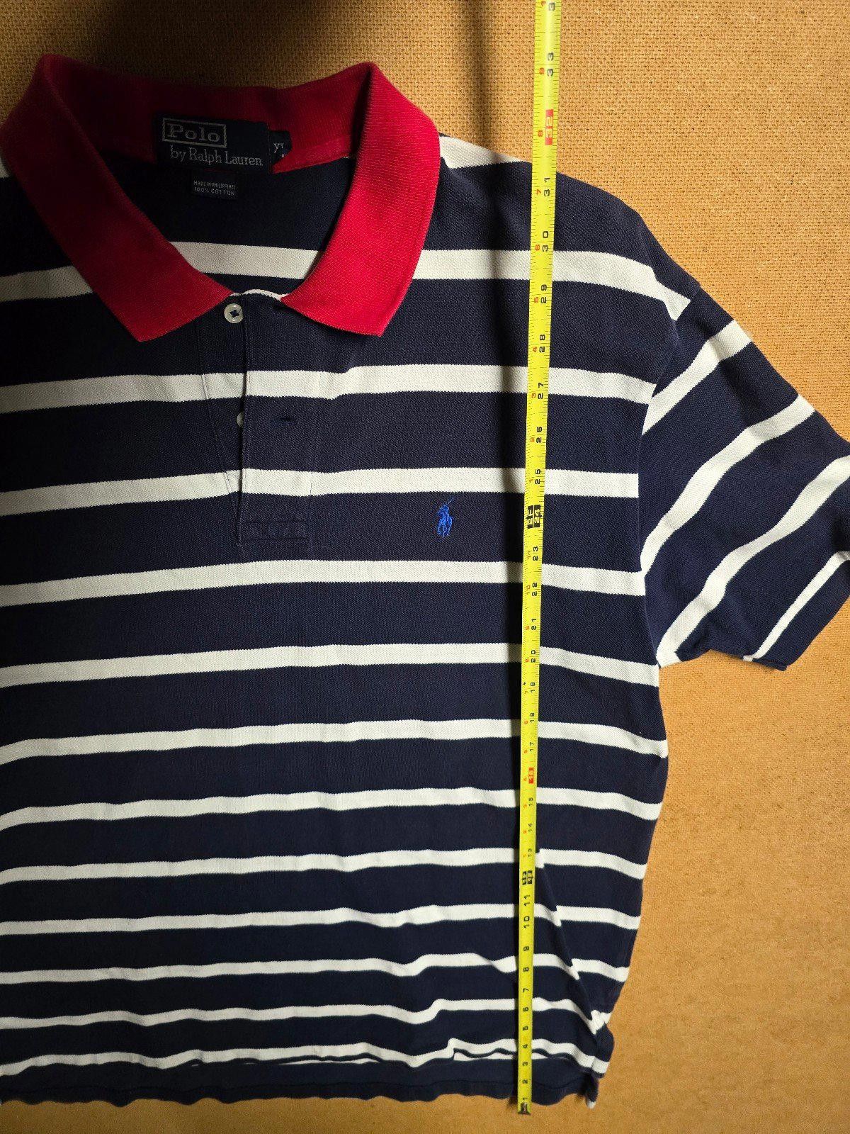 Polo Ralph Lauren Vintage Ralph Lauren Polo Shirt XL Blue Block Stripes Rugby Size US XL / EU 56 / 4 - 5 Thumbnail