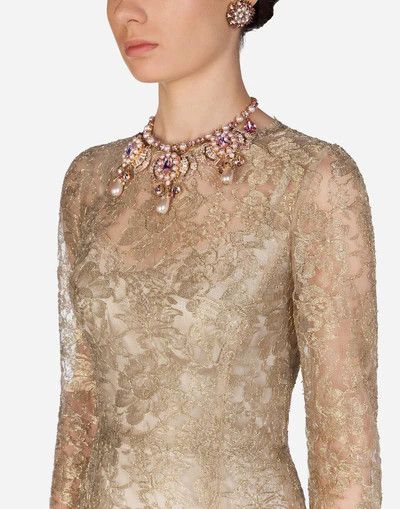 Dolce & Gabbana o1y0825 Midi Dress in Gold Size XS / US 0-2 / IT 36-38 - 2 Thumbnail