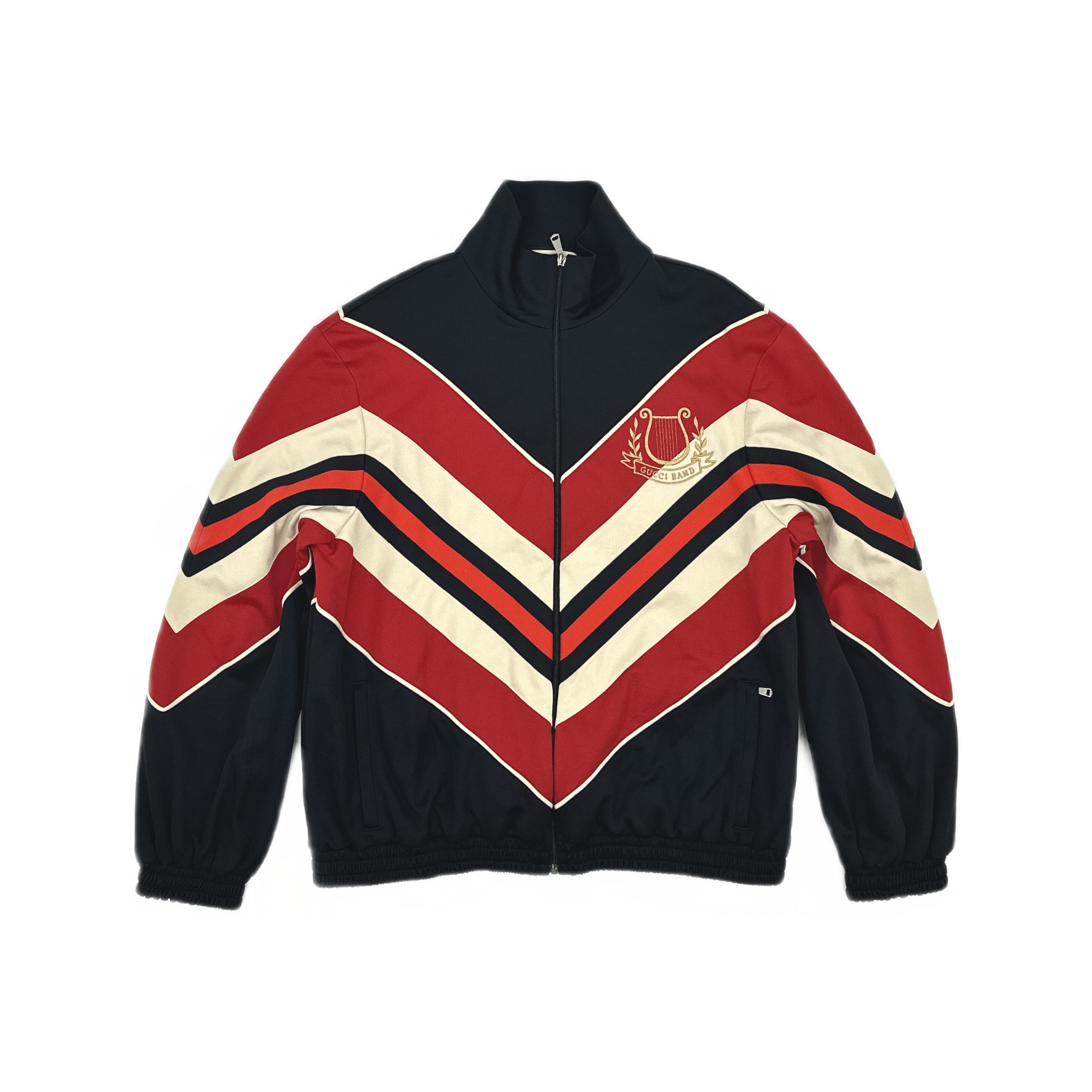 Gucci Gucci Band Chevron Stripe Track Jacket Size L Size US L / EU 52-54 / 3 - 1 Thumbnail