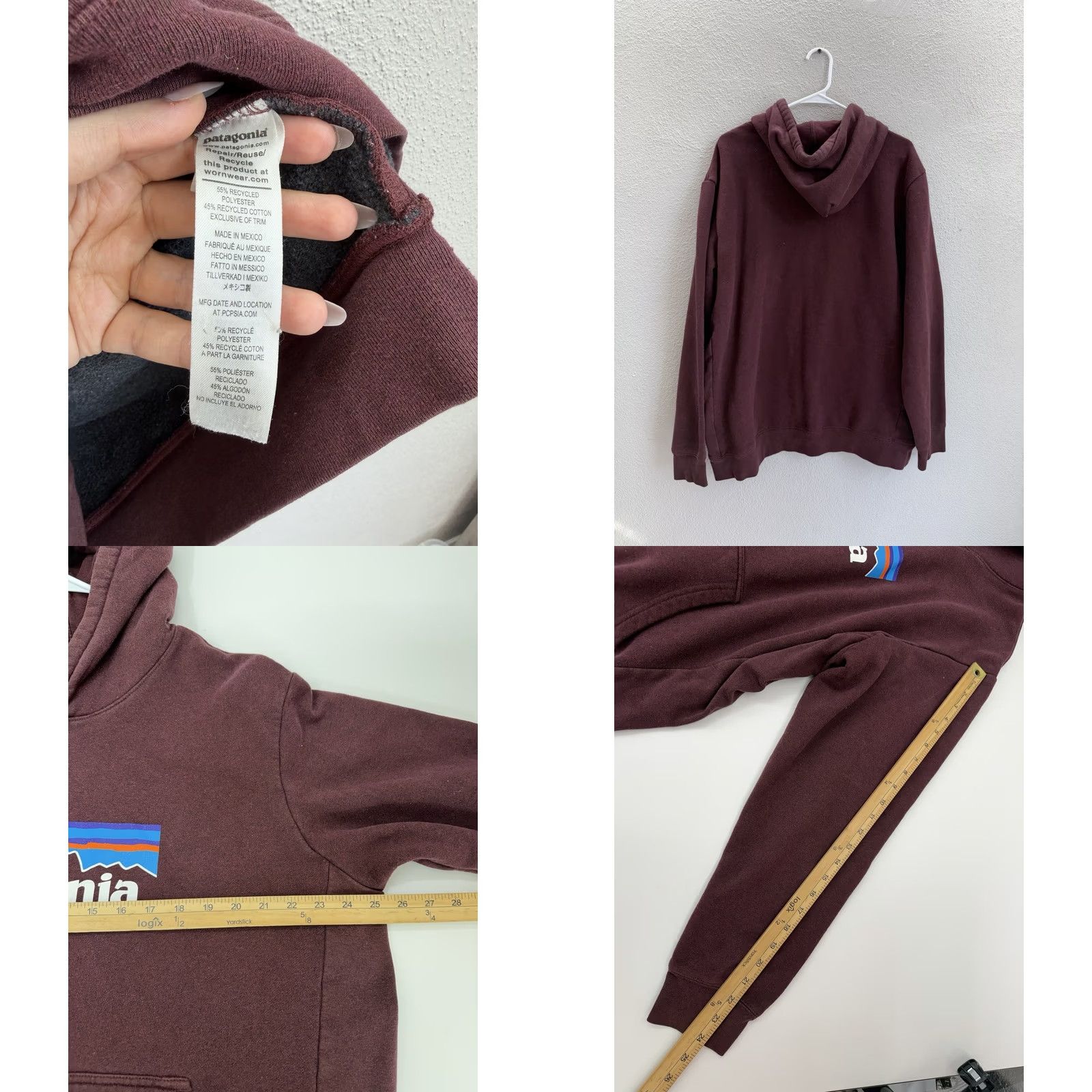 Patagonia Patagonia Sweatshirt Uprisal Hoody XL Regular Fit Maroon Hooded Pullover Mens Sweatshirt Hoodie Pullover Size US XL / EU 56 / 4 - 8 Thumbnail
