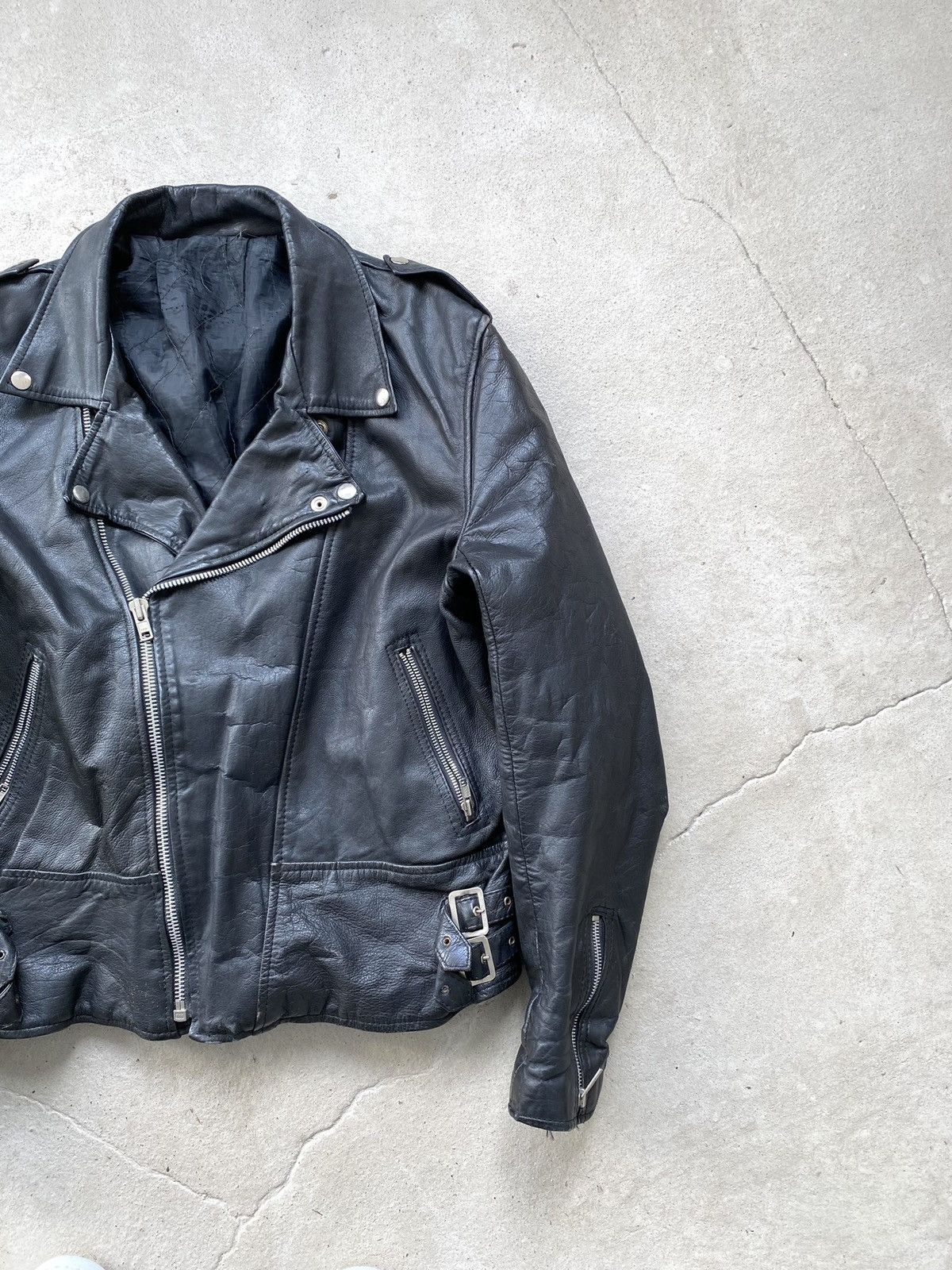 Other Rare! Vintage 70s Leather Jacket Art Face In Snakes Medusa Size US L / EU 52-54 / 3 - 4 Thumbnail