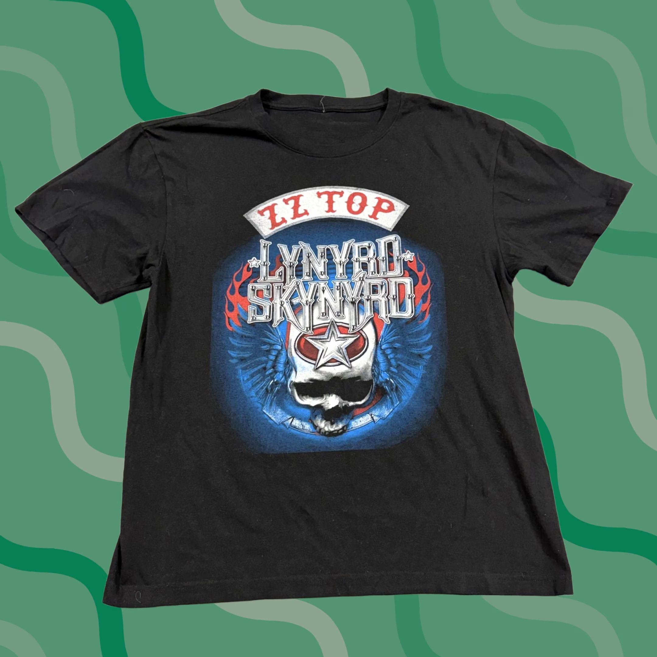 Vintage Lynyrd Skynyrd ZZ Top Shirt Mens M Black 2024 Tour Concert Graphic Tee Size US M / EU 48-50 / 2 - 1 Thumbnail