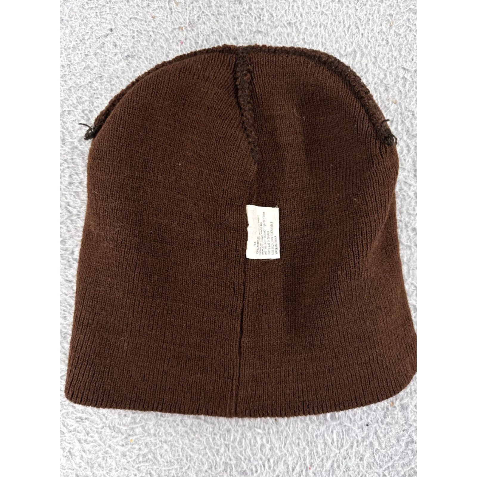 Vintage VINTAGE Beanie Hat Adult One Size Brown Knit 100% Acrylic Winter Ski Snow Snowboard - Beanie, Brown, One Size, Men Size ONE SIZE - 3 Thumbnail