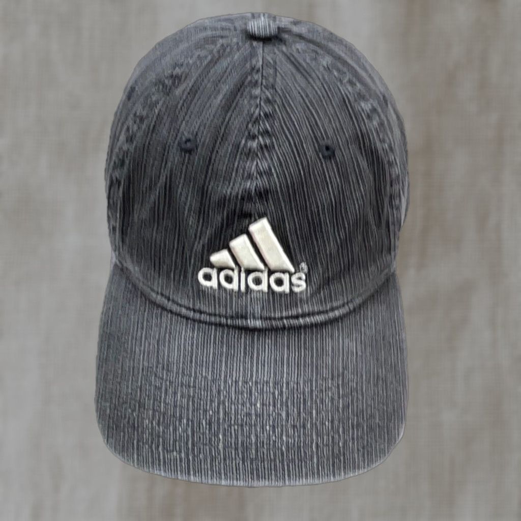 Adidas VINTAGE Adidas Hat Cap Strap Back Gray Baseball Dad Spell Out Faded Worn Y2K W11 Size ONE SIZE - 1 Thumbnail