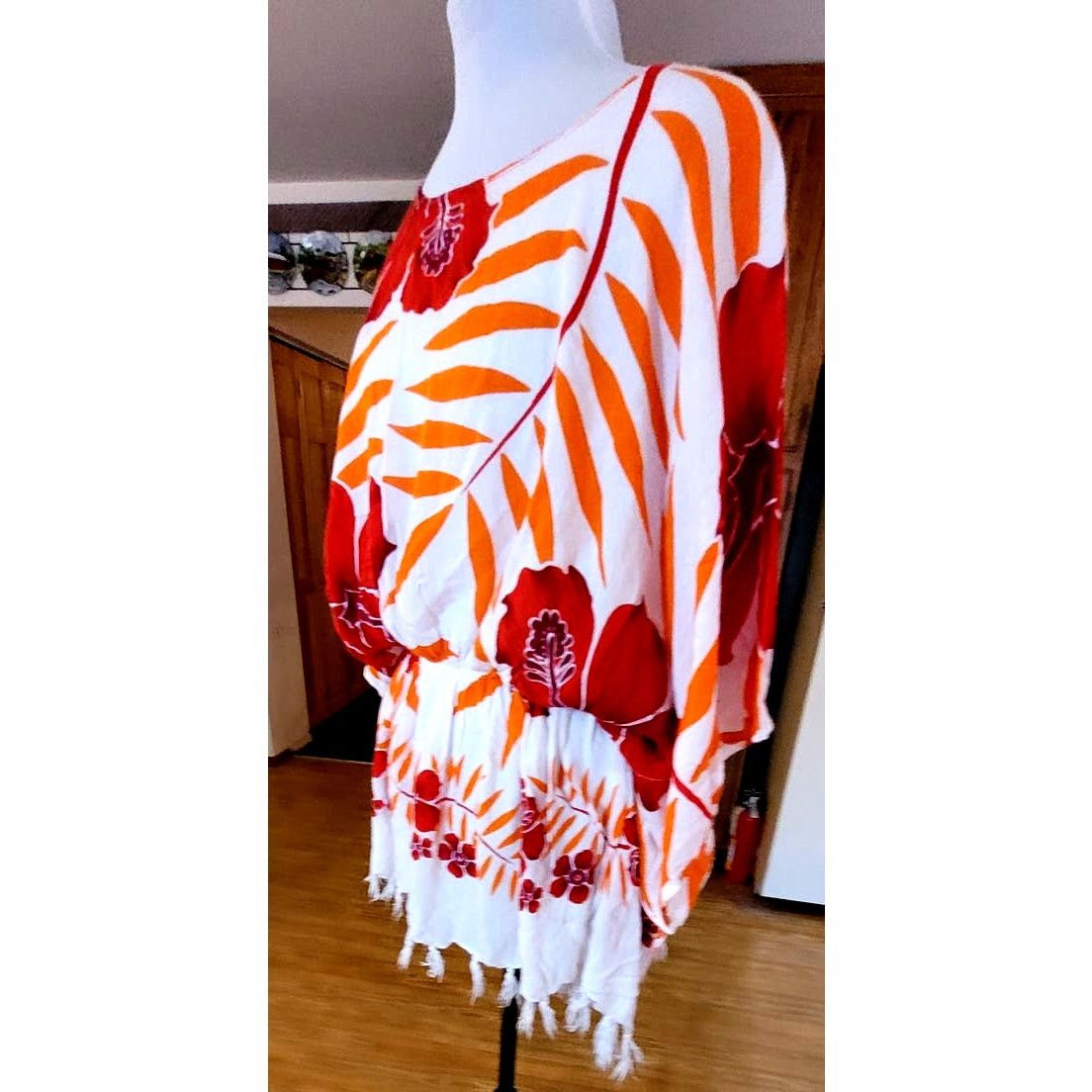 Other O.K. MIKE Womens Top One Size Hippie Fringe Batik Size ONE SIZE - 5 Thumbnail