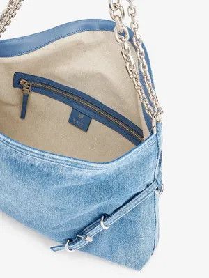 Givenchy o1srvl11e0225 Size: OS/Voyou Denim Shoulder Bag in Blue Size ONE SIZE - 4 Thumbnail