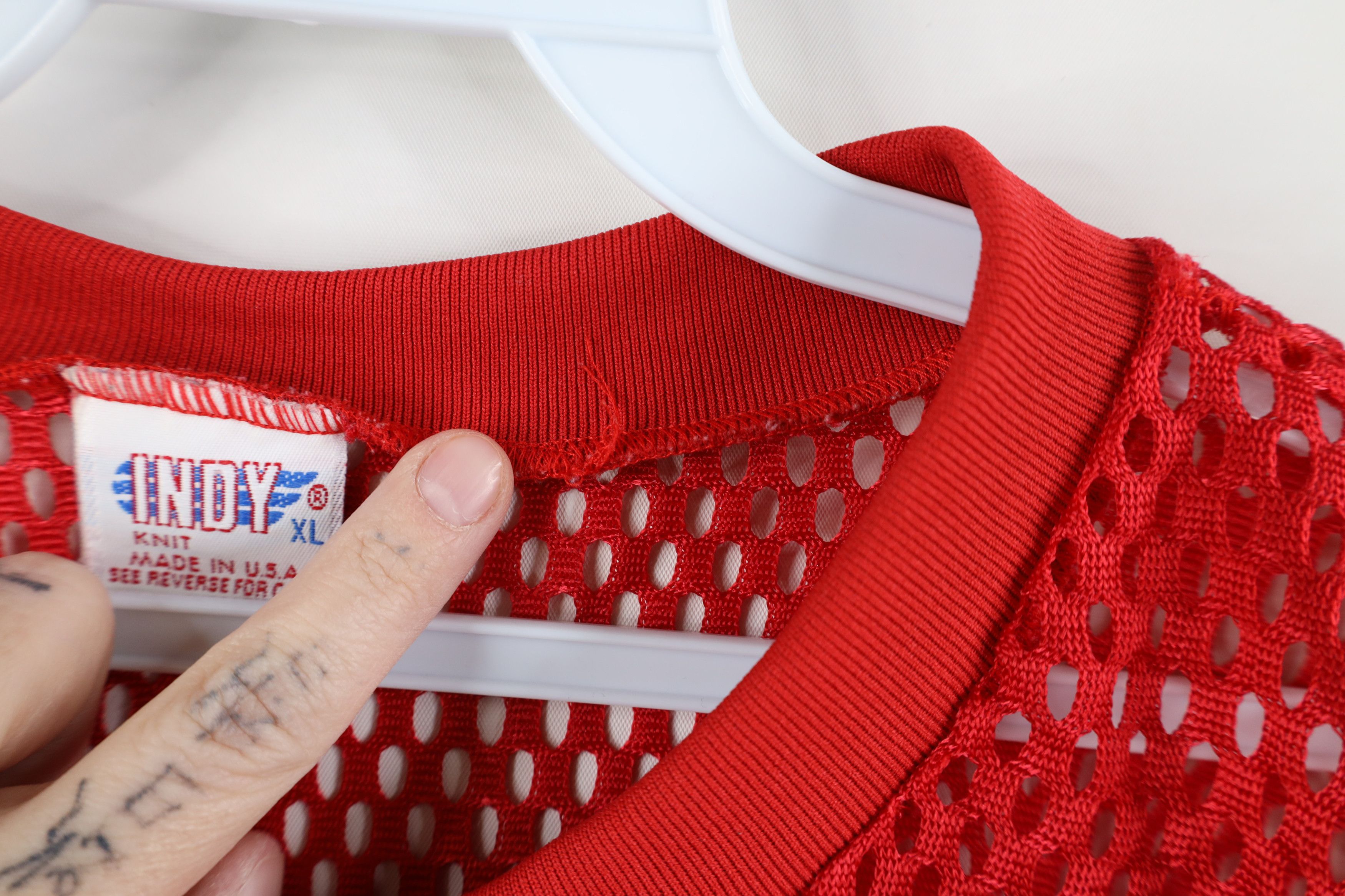 Vintage Vintage 80s 90s Streetwear Mesh Football Jersey Red USA Size US XL / EU 56 / 4 - 6 Thumbnail