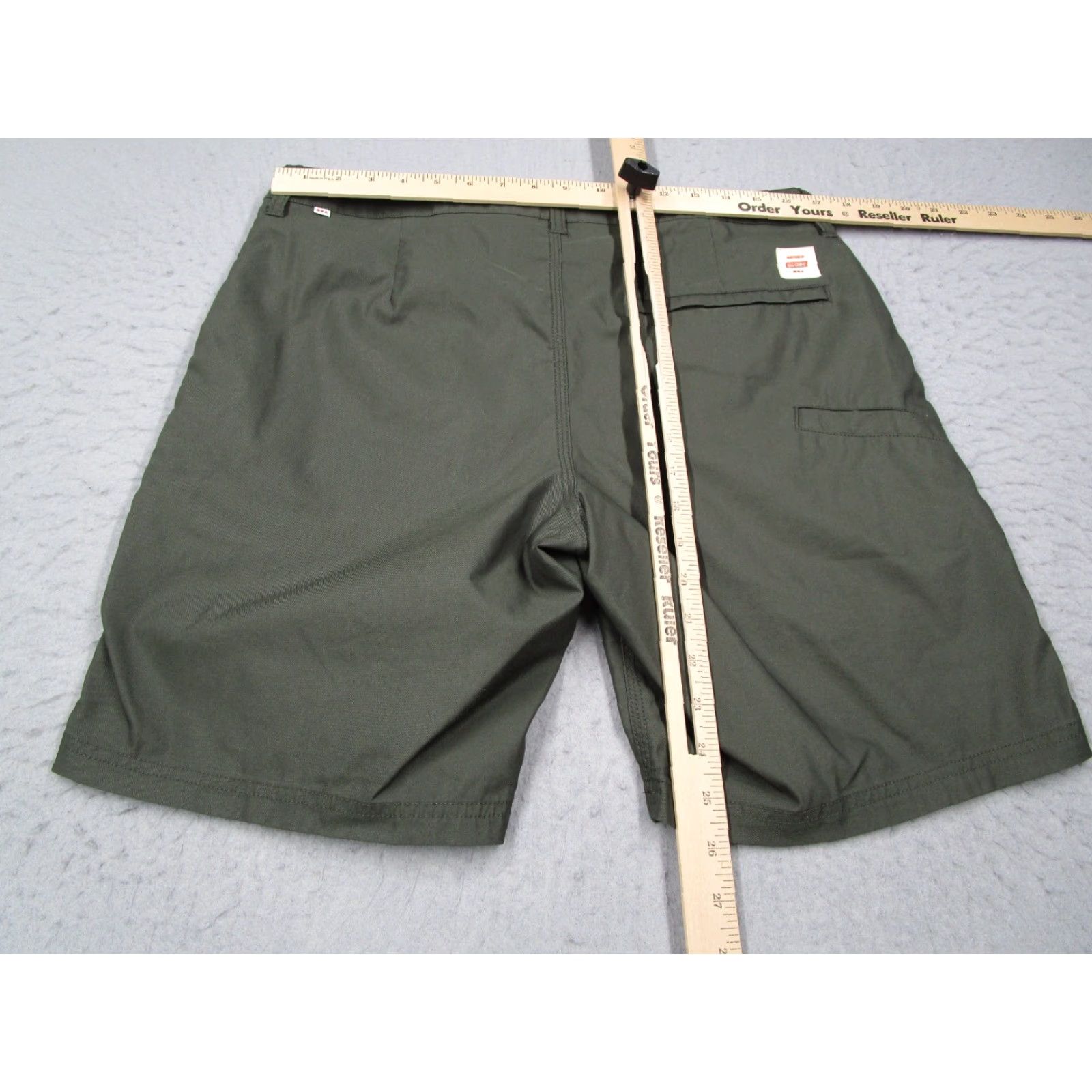 Globe Globe Mens Shorts 32 Green 8" Any Wear 5-Pocket Drawstring Organic Cotton Blend Chino Casual Travel Workwear Pocketed Logo Size US 32 / EU 48 - 5 Thumbnail