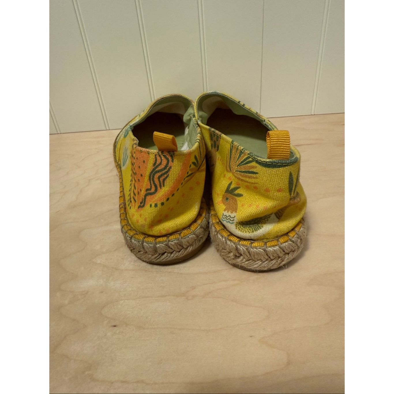 Guru Gudrun Sjoden Yellow Floral Canvas Flats Women Slip-On Espad Size US 7 / IT 37 - 4 Thumbnail