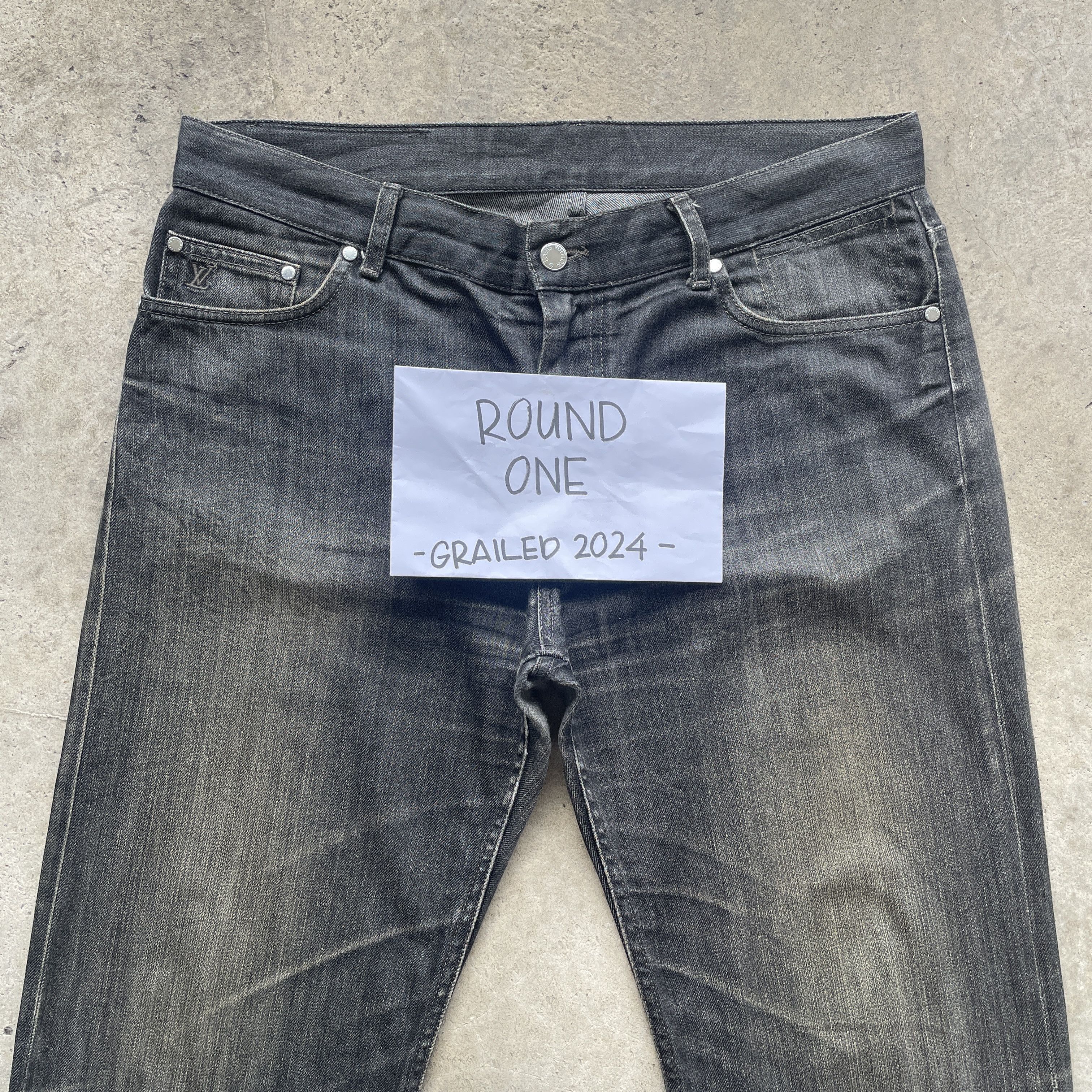 Louis Vuitton W35 VINTAGE LV LOUIS VUITTON PARIS BLACK FADED JEANS PANTS Size US 35 - 3 Thumbnail