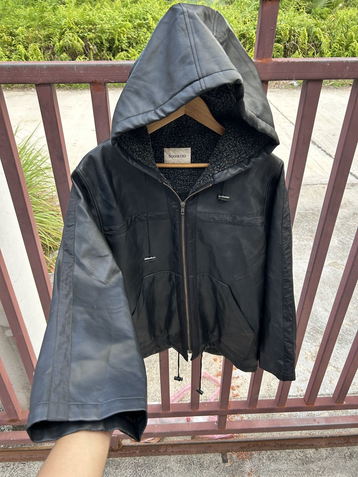 Japanese Brand × Vintage vintage Soggetto Leather Jacket Hoodie Nice details Size US S / EU 44-46 / 1 - 4 Thumbnail