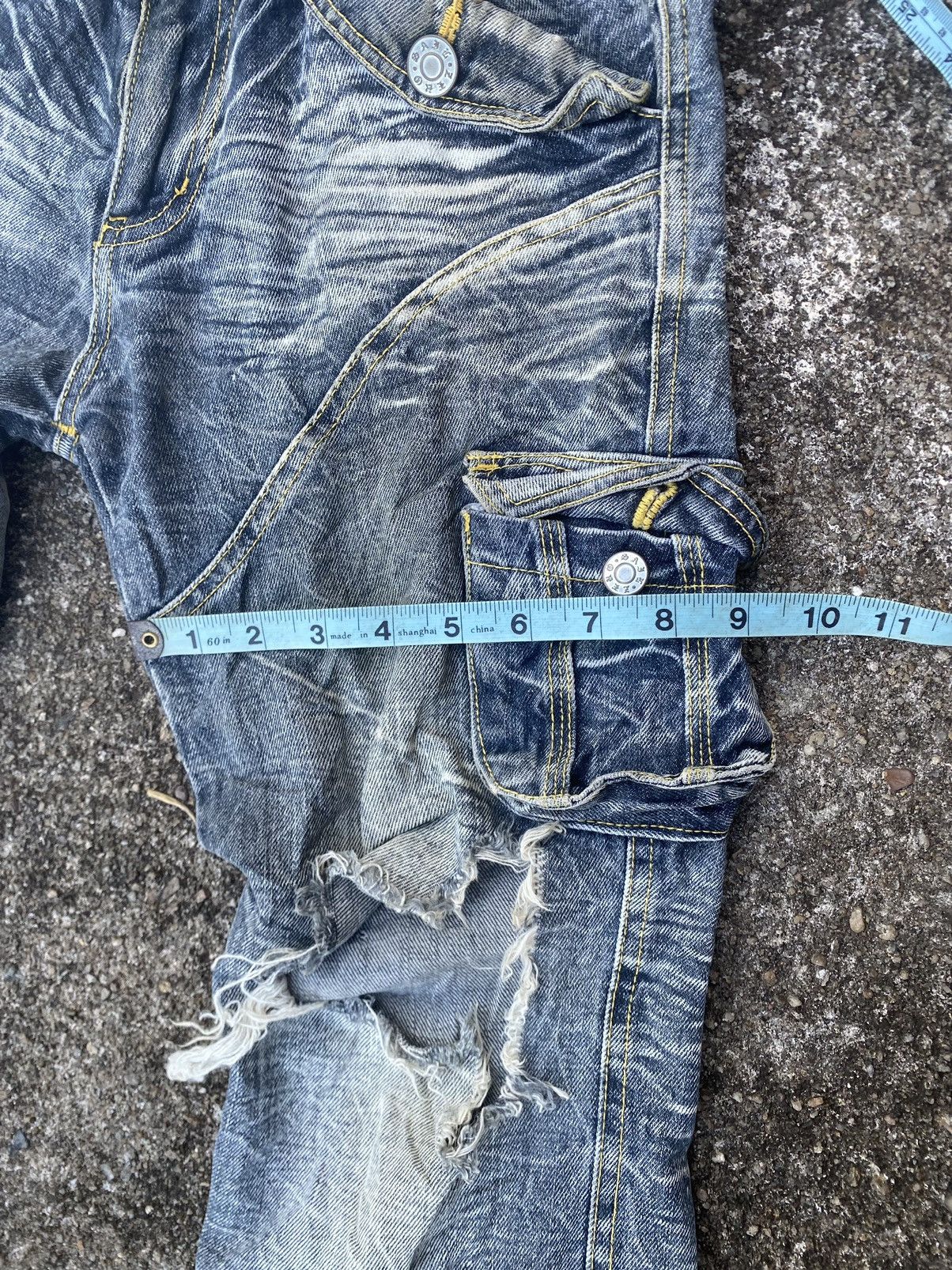 Japanese Brand Zerosail distressed tactical jeans ripped knee punk style Size US 30 / EU 46 - 12 Thumbnail