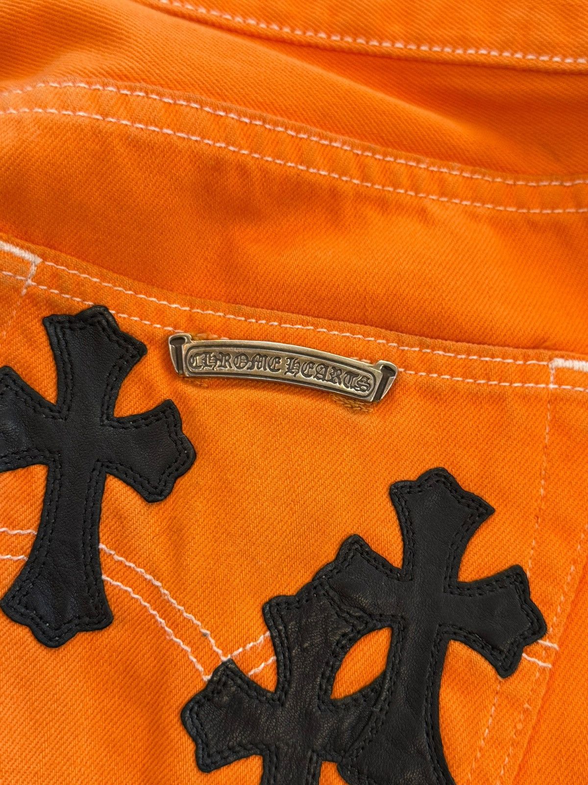Chrome Hearts × Gallery Dept. Chrome Hearts OFF WHITE Flare Denim Size US 33 - 4 Thumbnail
