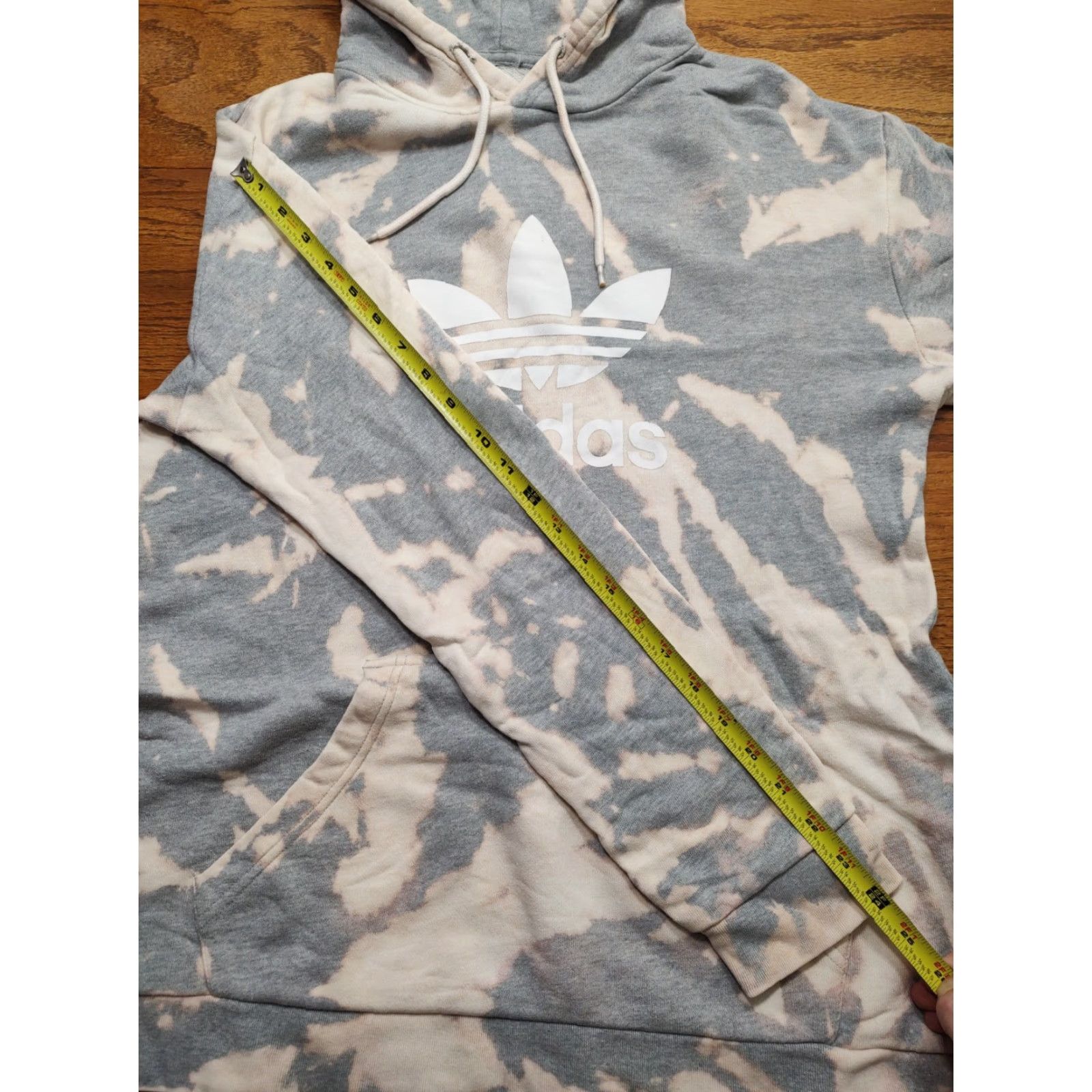 Adidas Adidas Hoodie Mens M Tie Dye Acid Wash Gray Sweatshirt Logo Embroidered Pullover Size US M / EU 48-50 / 2 - 7 Thumbnail